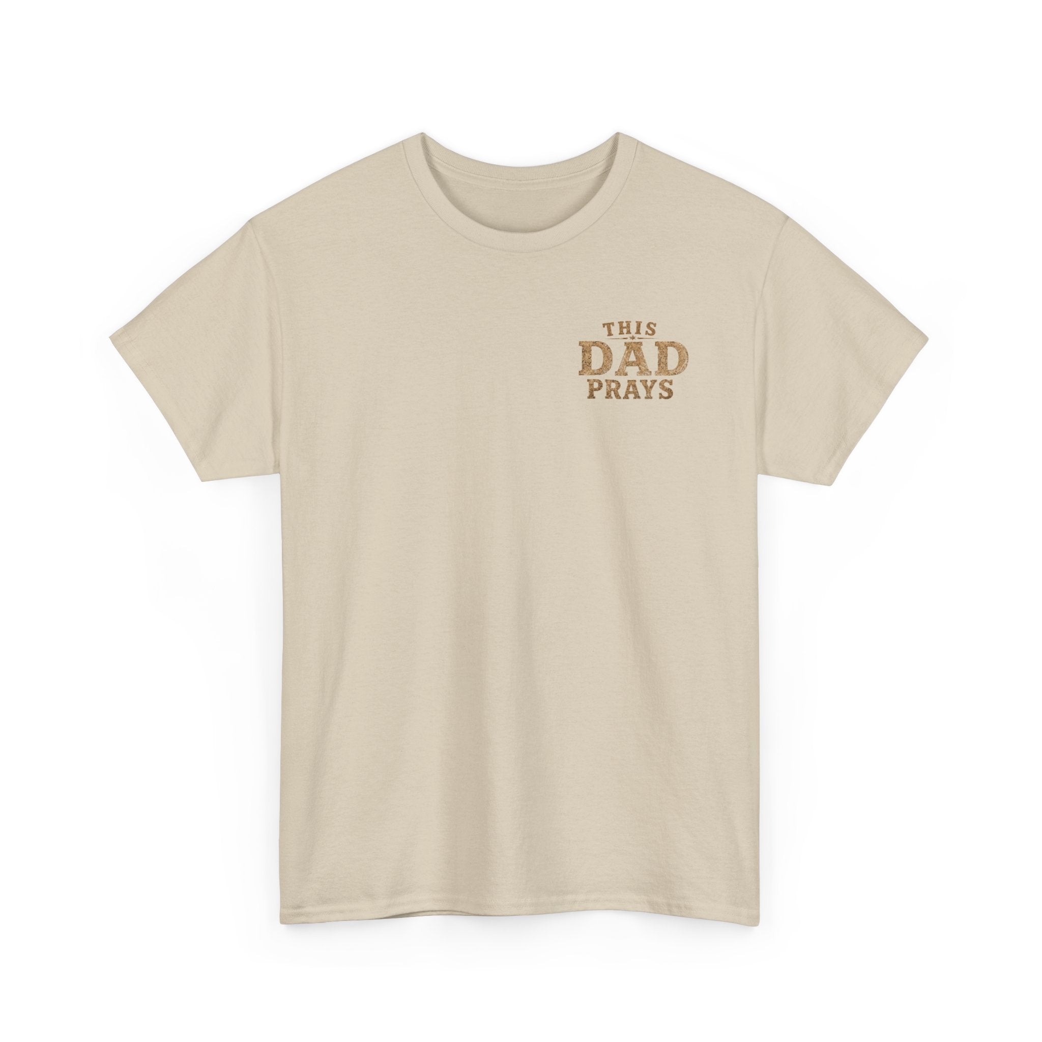 This Dad Prays Christian T-Shirt | Faith-Based Father’s Unisex Heavy Cotton Tee