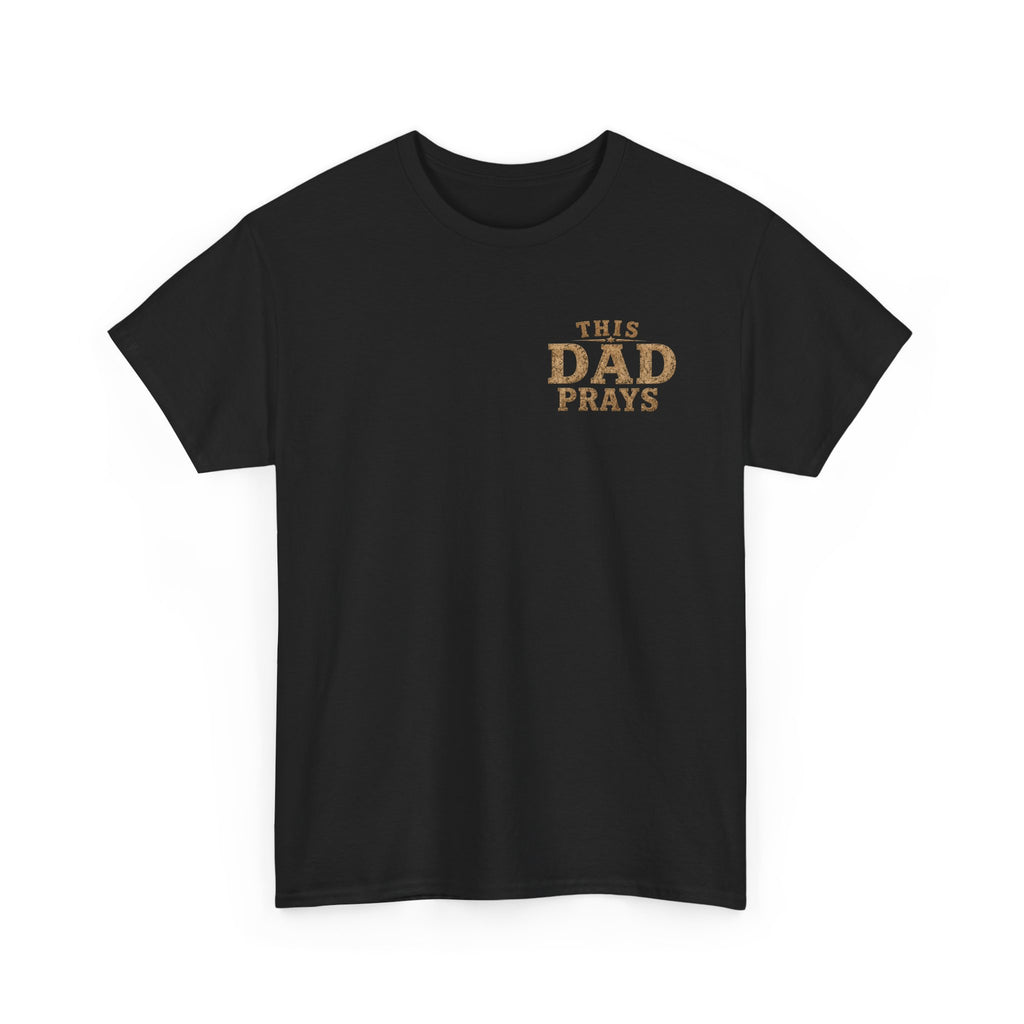 This Dad Prays Christian Outdoors T-Shirt – Faith, Family & Wilderness Sunset TeeUnisex Heavy Cotton Tee