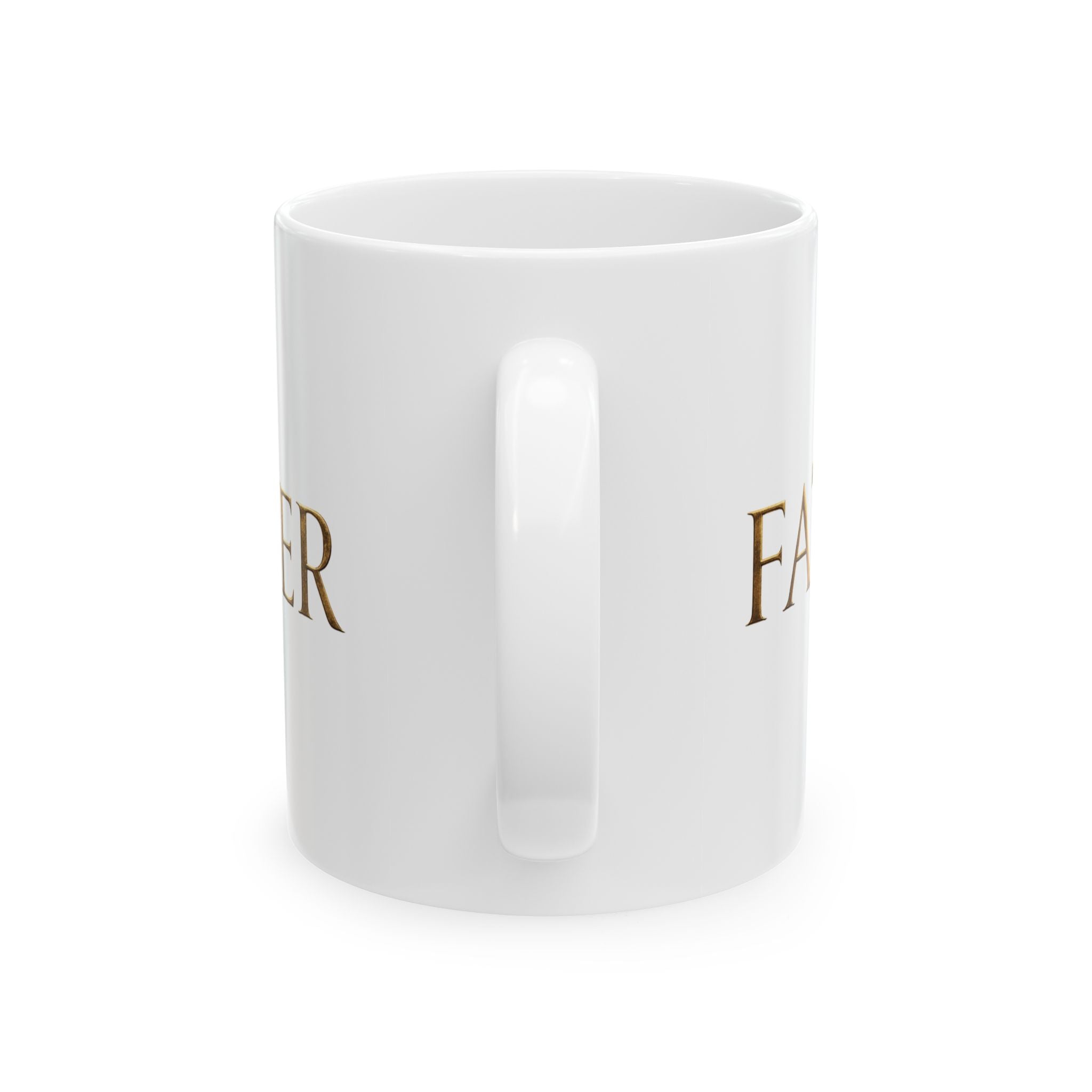 Faith Christian Cross Minimalist Inspirational Design Ceramic Mug, (11oz, 15oz)