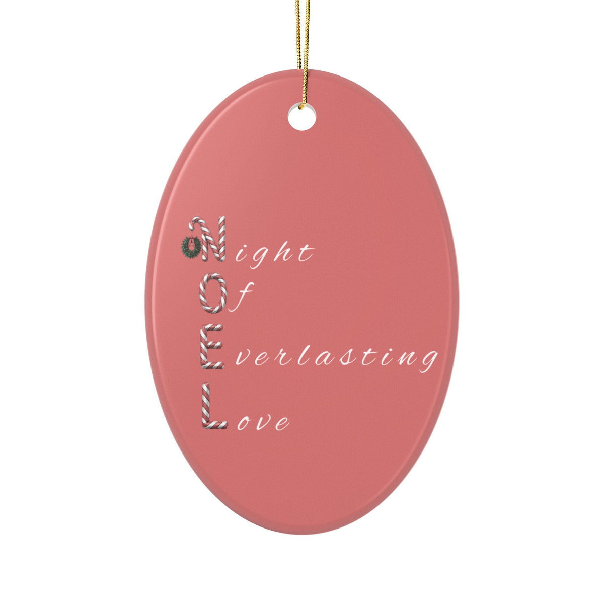 Night of Everlasting Love Christmas Ceramic Ornaments, 2-Side Print
