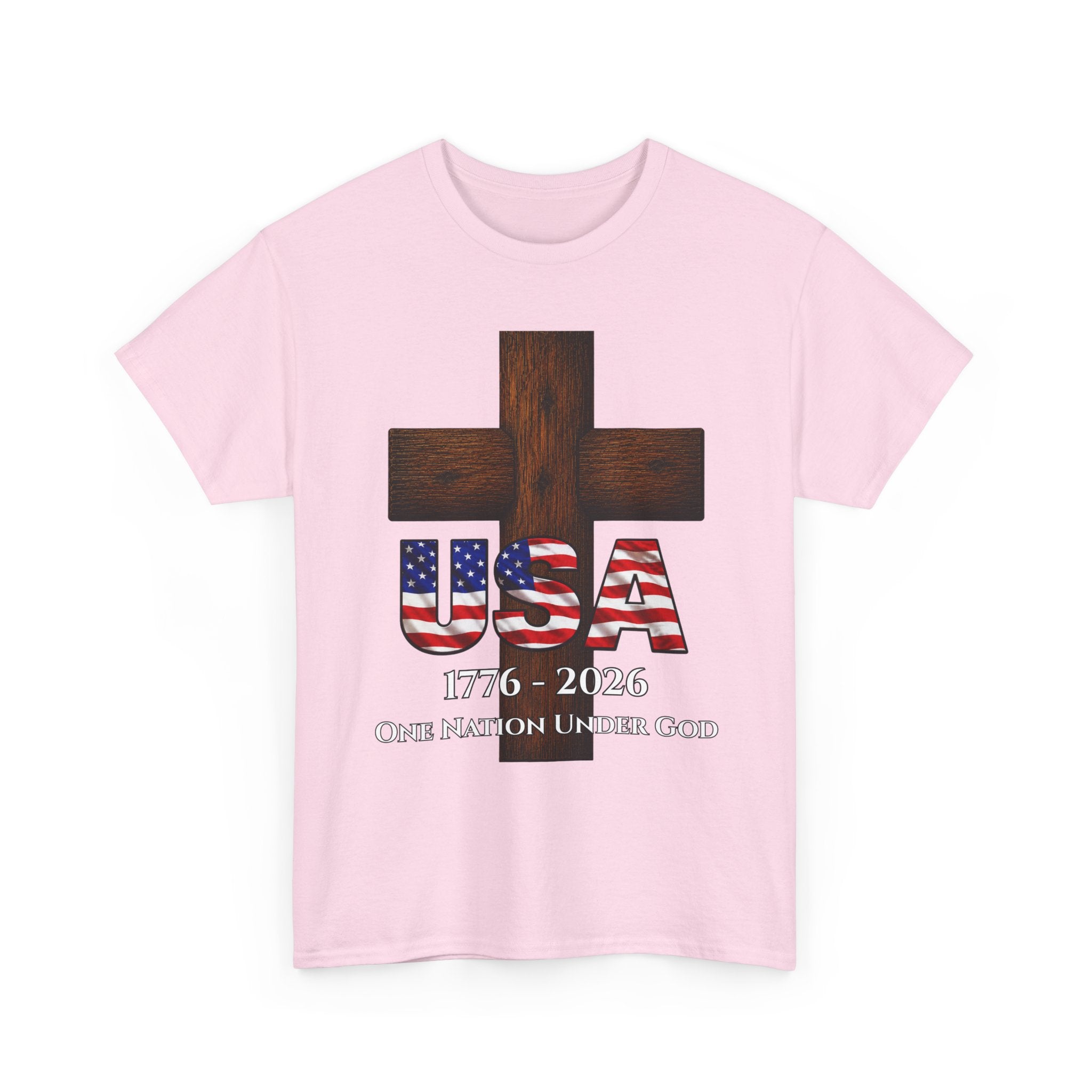 USA Cross 1776-2026 One Nation Under God Patriotic Christian T-Shirt