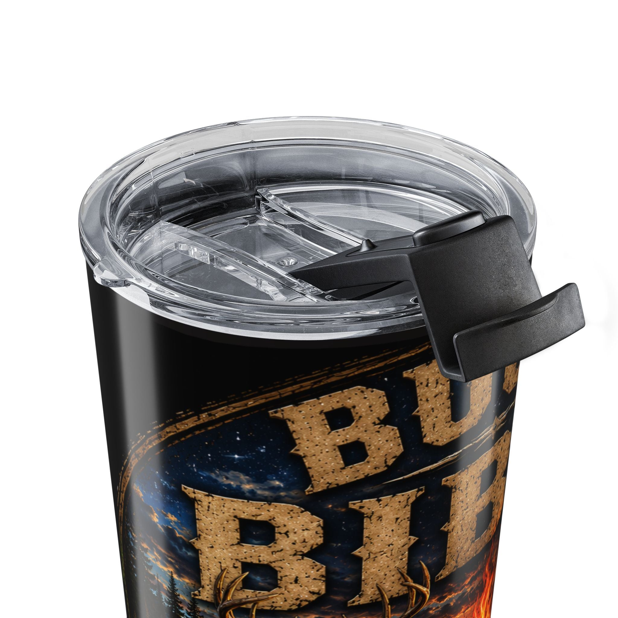 Buck Bible Bonfire 20oz Christian Tumbler – Rustic Faith Based Travel Tumbler 20oz