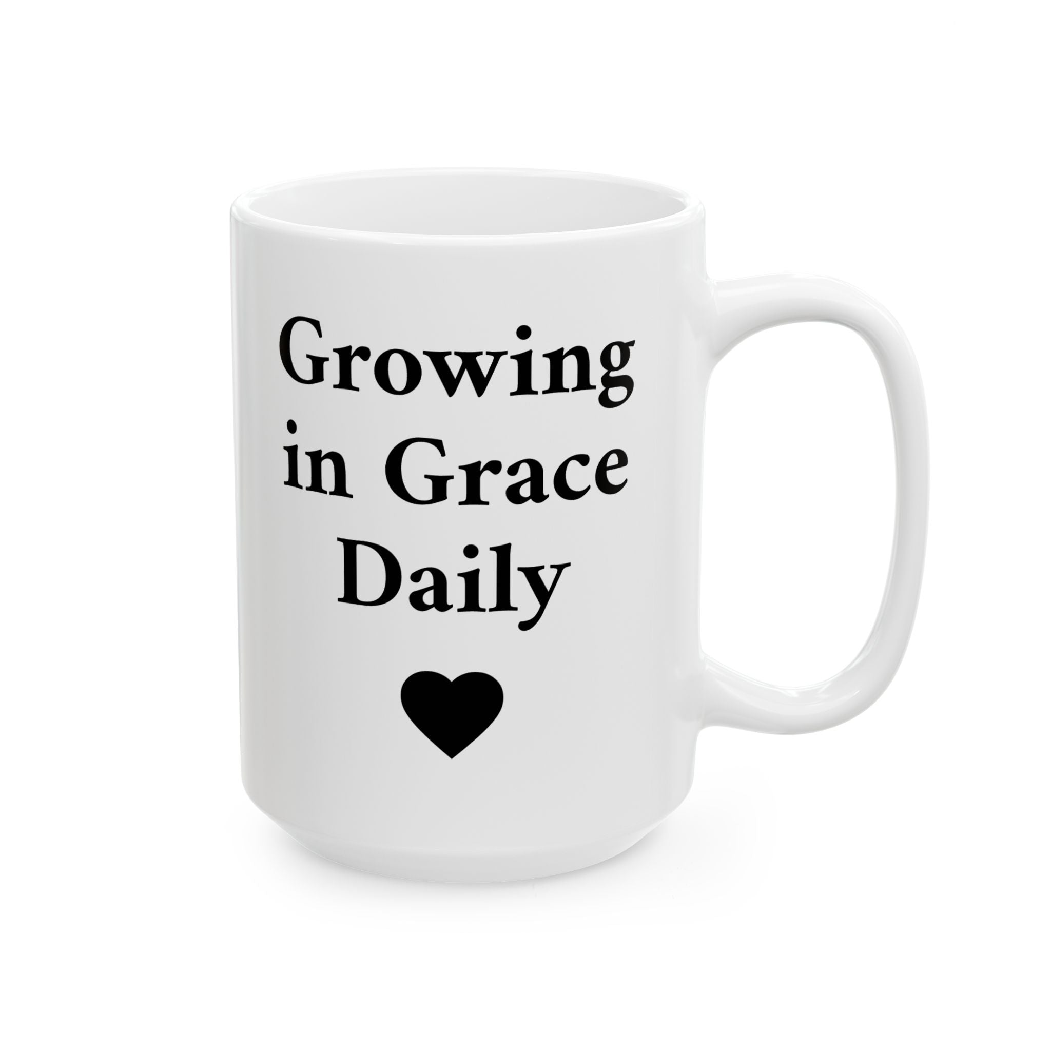 Growing in Grace Daily Christian – Faith-Inspired Ceramic Mug, (11oz, 15oz)