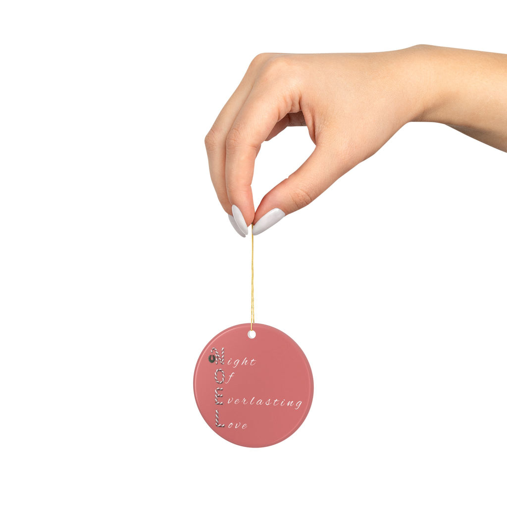 Night of Everlasting Love Christmas Ceramic Ornaments, 2-Side Print