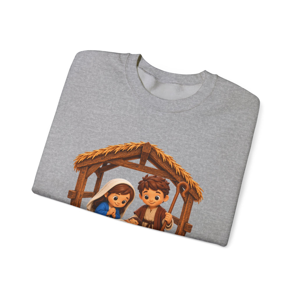A Savior Is Born Nativity Christmas Heavy Blend™ Crewneck Sweatshirt