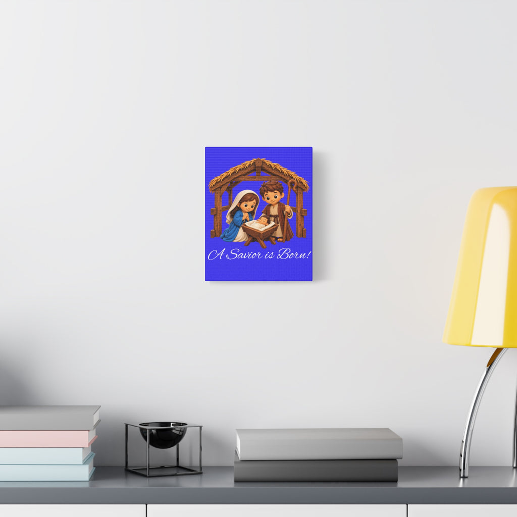 A Savior Is Born Nativity Christmas Canvas Wall Art, Matte Canvas, Stretched, 1.25"