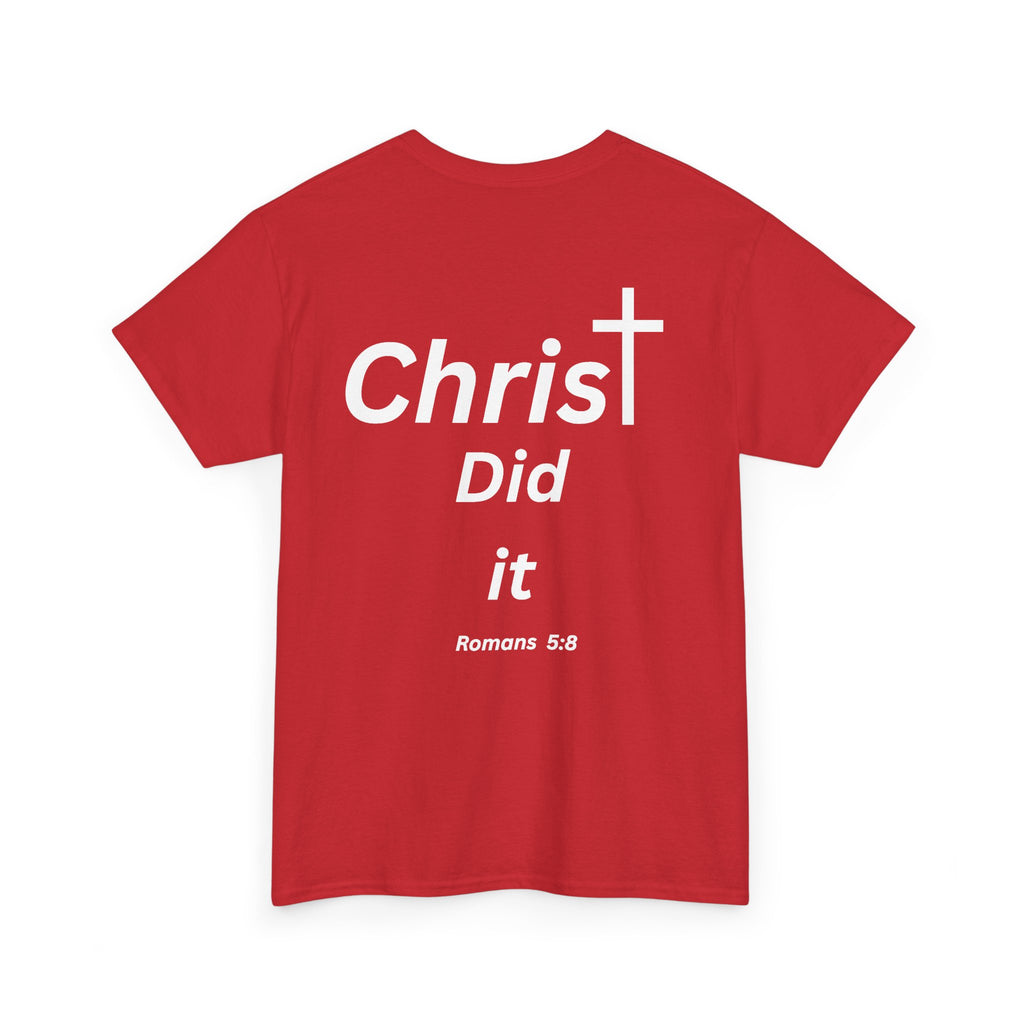 Christ Did It Christian T-Shirt – Cross & Swoosh Faith Tee