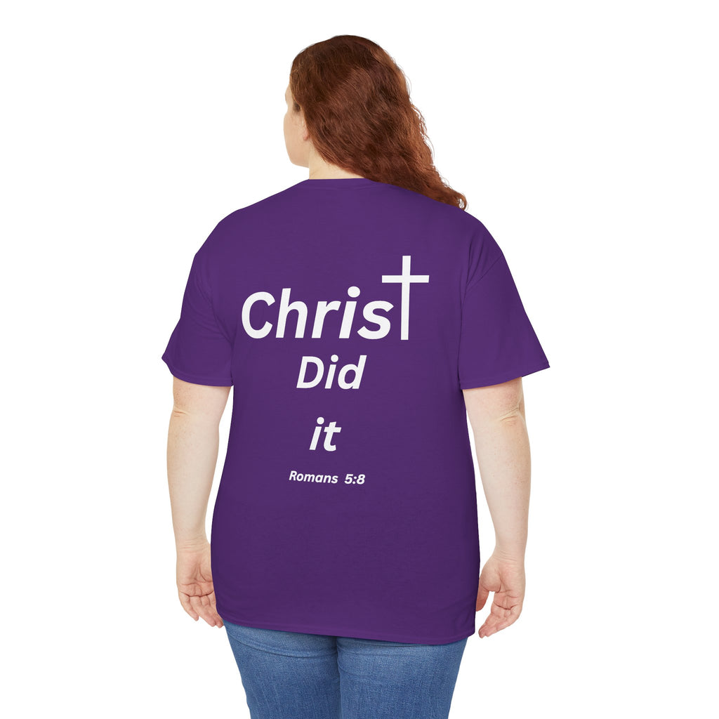 Christ Did It Christian T-Shirt – Cross & Swoosh Faith Tee