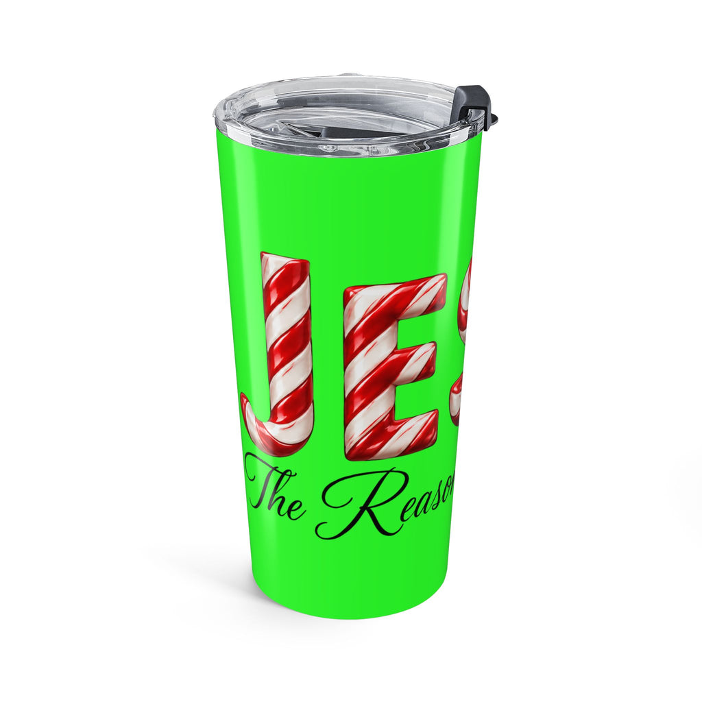 Jesus Is the Reason for the Season Christmas Tumbler Green – Candy Cane Design Tumbler 20oz