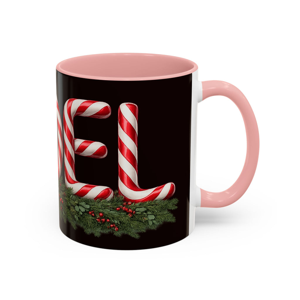 NOEL Candy Cane Christmas Mug – Festive Holiday Coffee Cup  (11, 15oz)