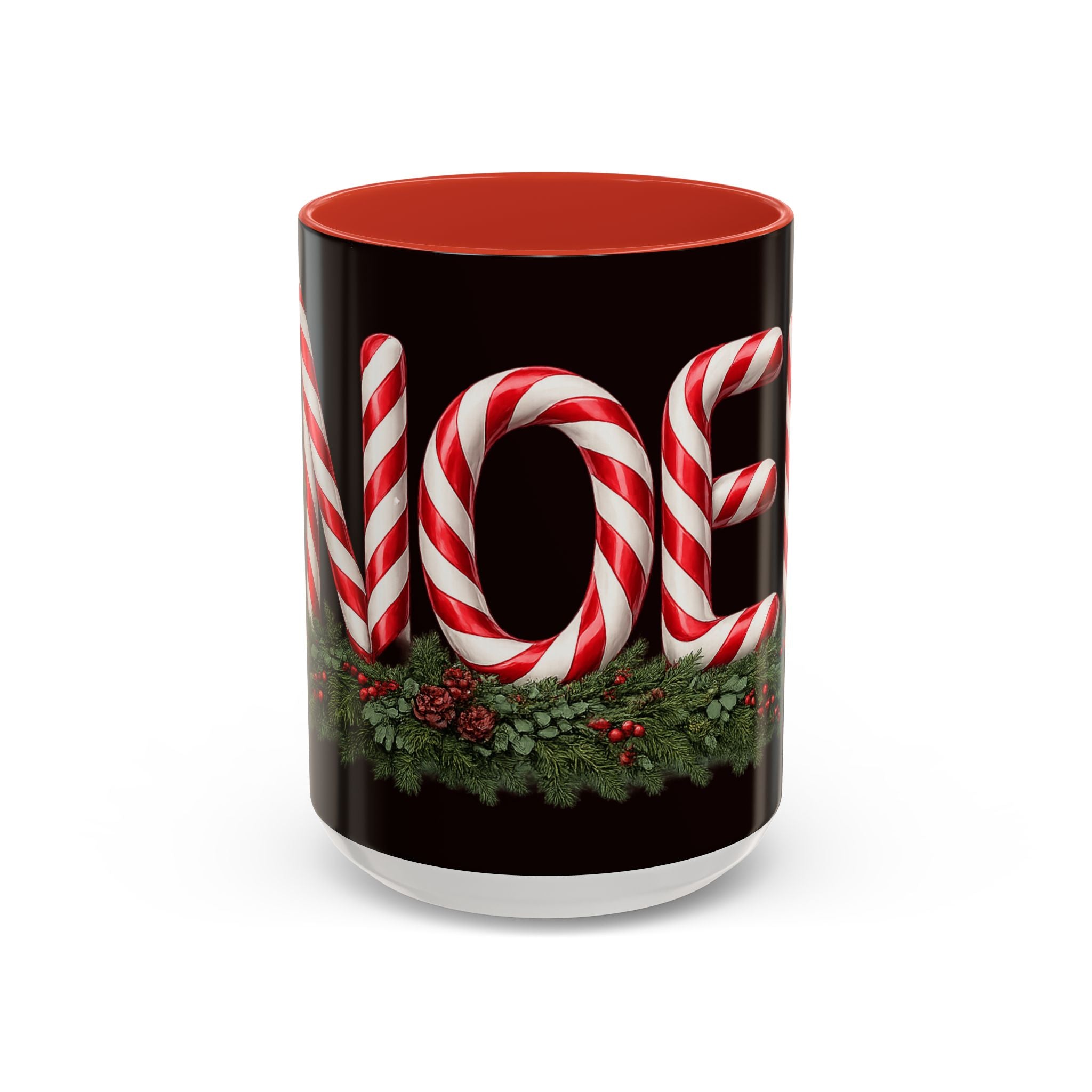 NOEL Candy Cane Christmas Mug – Festive Holiday Coffee Cup  (11, 15oz)