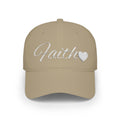 Faith Heart Embroidered Christian Cap – Inspirational Hat with White Script Design Low Profile Baseball Cap
