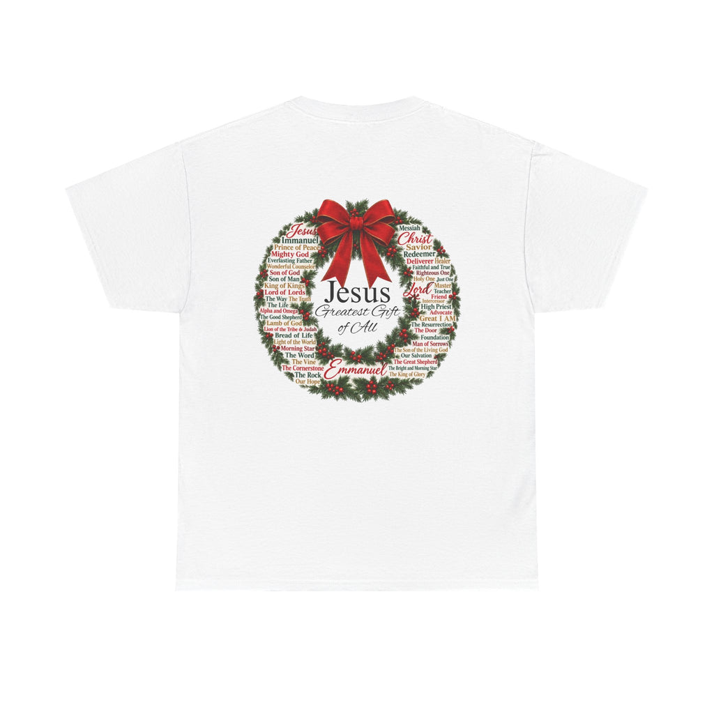 Jesus - Greatest Gift of All Christmas Wreath T-Shirt