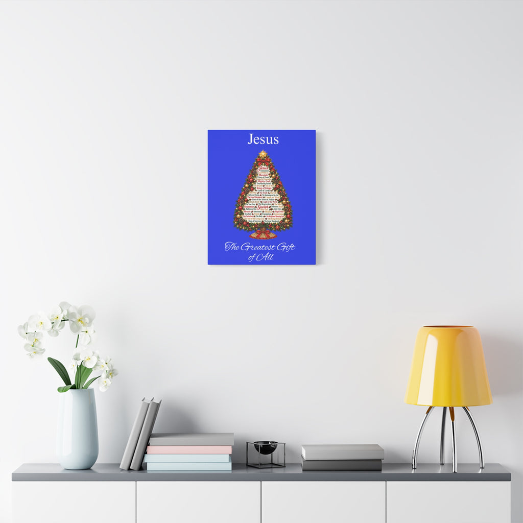 Jesus – The Greatest Gift of All | Christian Christmas Tree Wall Art, Matte Canvas, Stretched, 1.25"