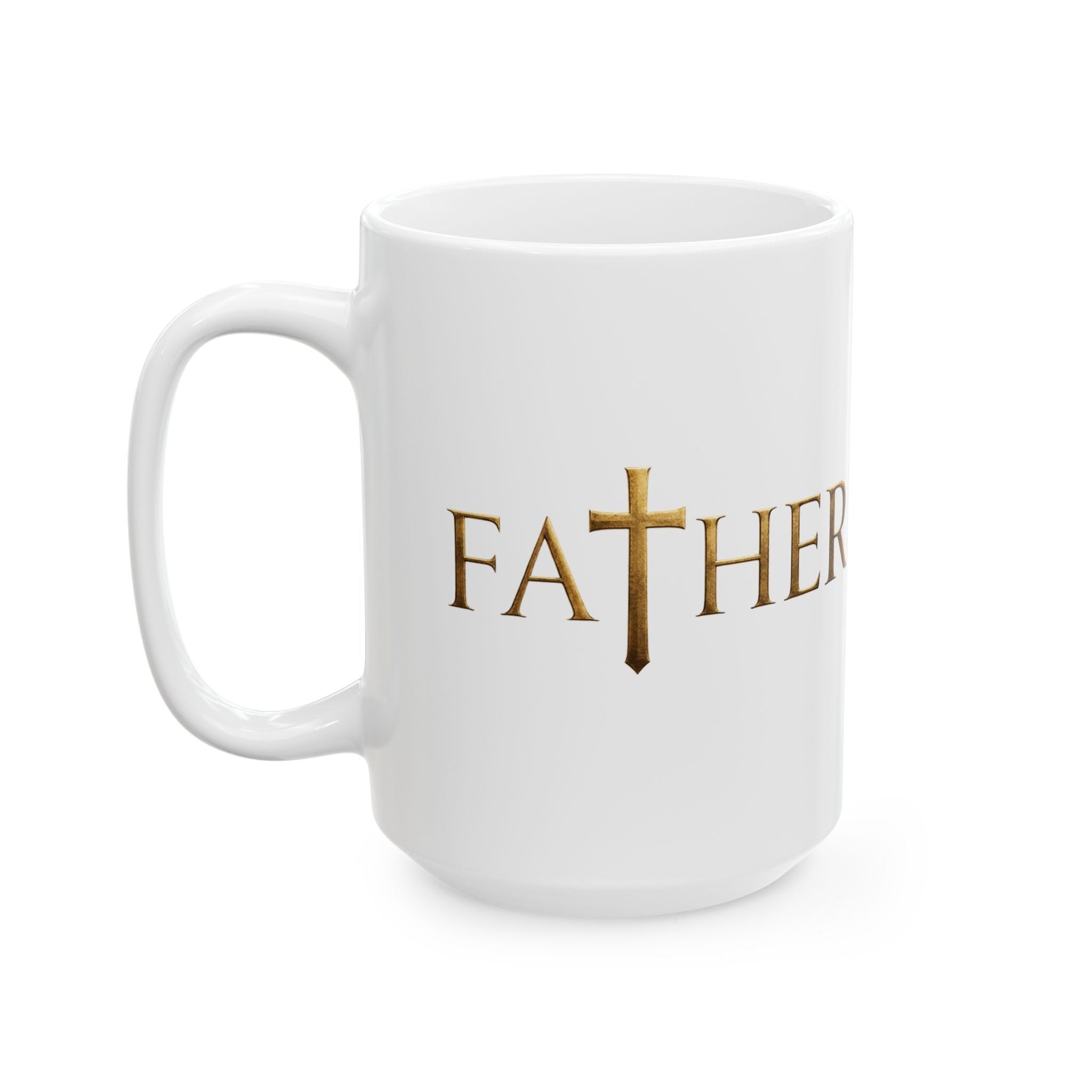 Faith Christian Cross Minimalist Inspirational Design Ceramic Mug, (11oz, 15oz)