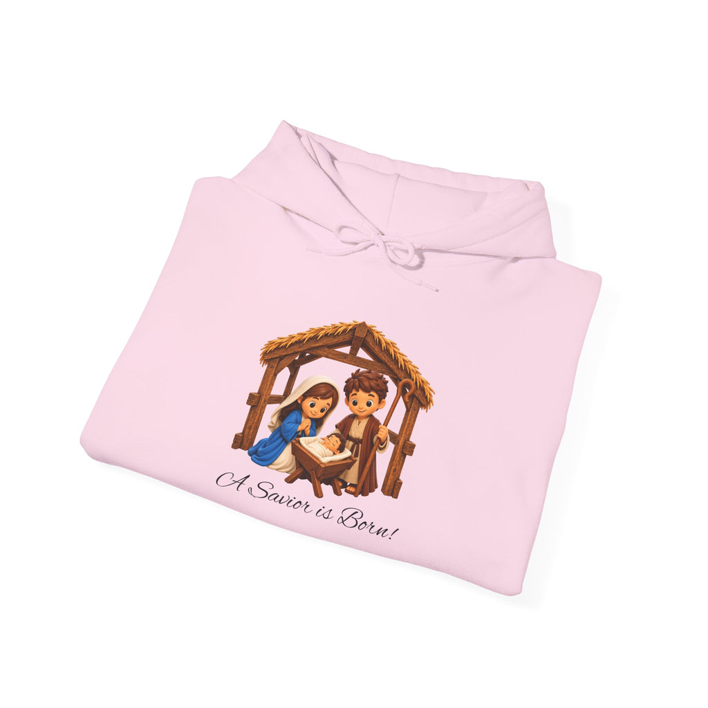 A Savior Is Born Nativity Christmas Heavy Blend™ Hooded Sweatshirt