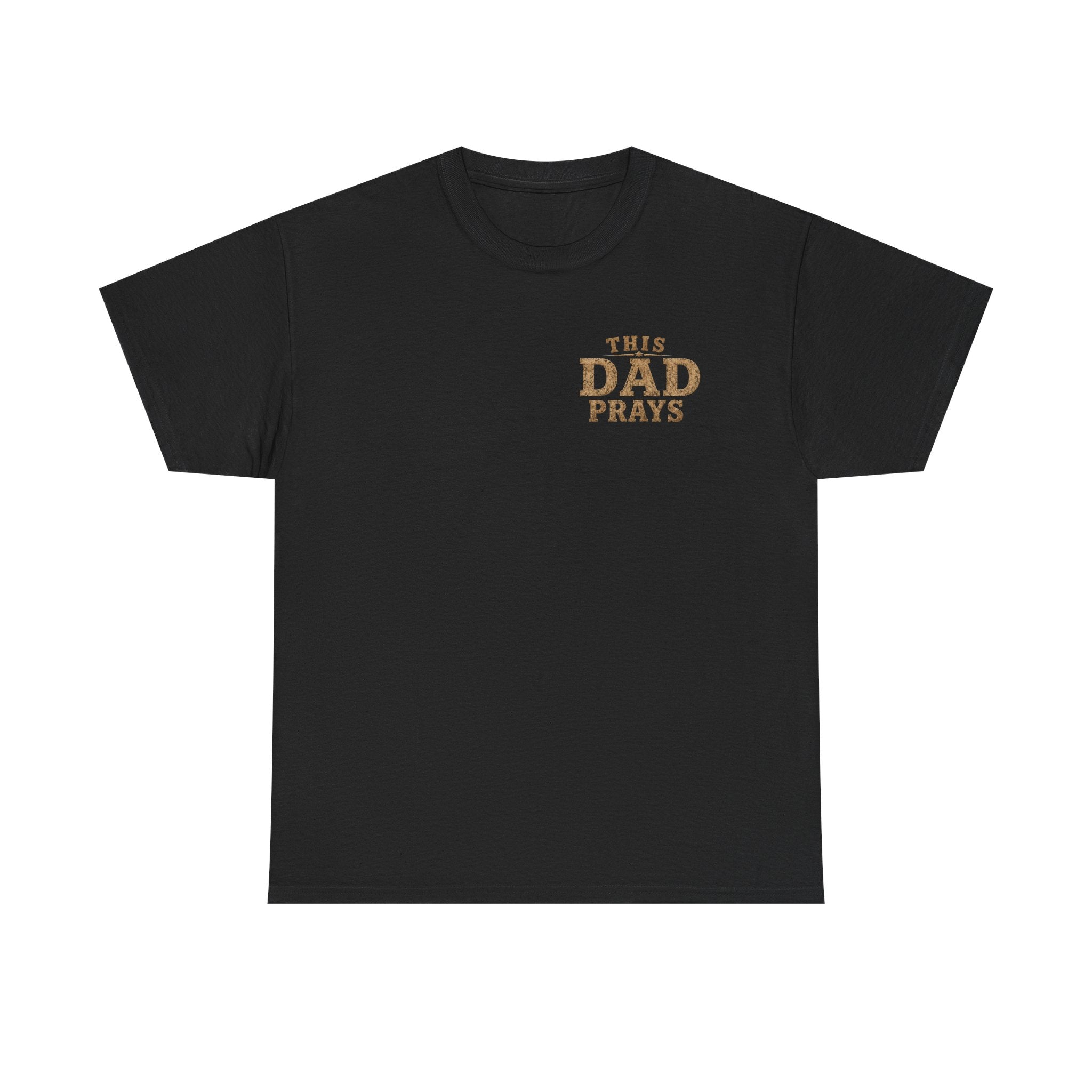 This Dad Prays Christian Outdoors T-Shirt – Faith, Family & Wilderness Sunset TeeUnisex Heavy Cotton Tee