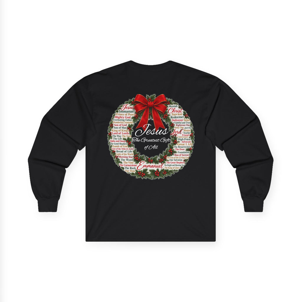 Christmas Wreath Christian Ultra Cotton Long Sleeve Tee