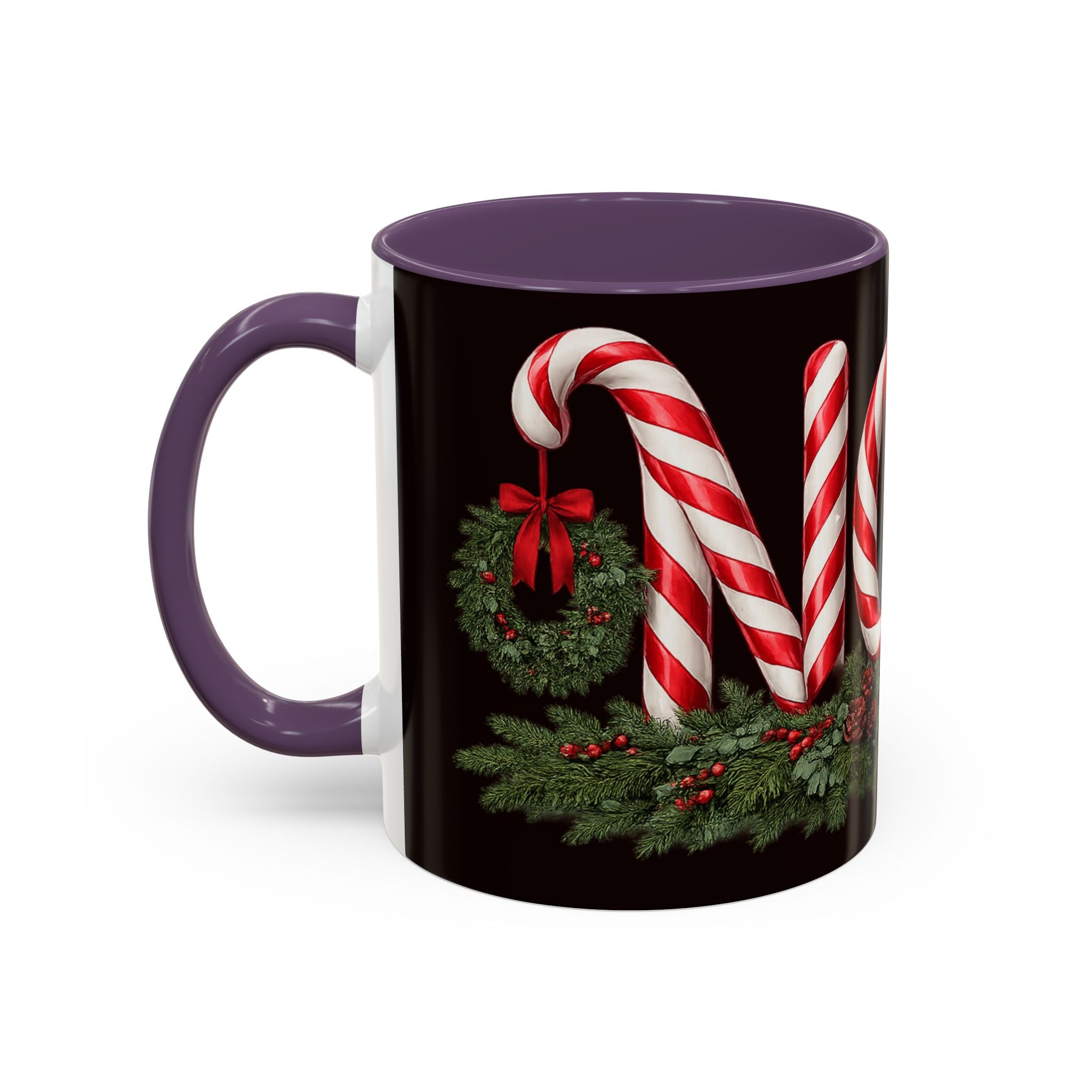 NOEL Candy Cane Christmas Mug – Festive Holiday Coffee Cup  (11, 15oz)