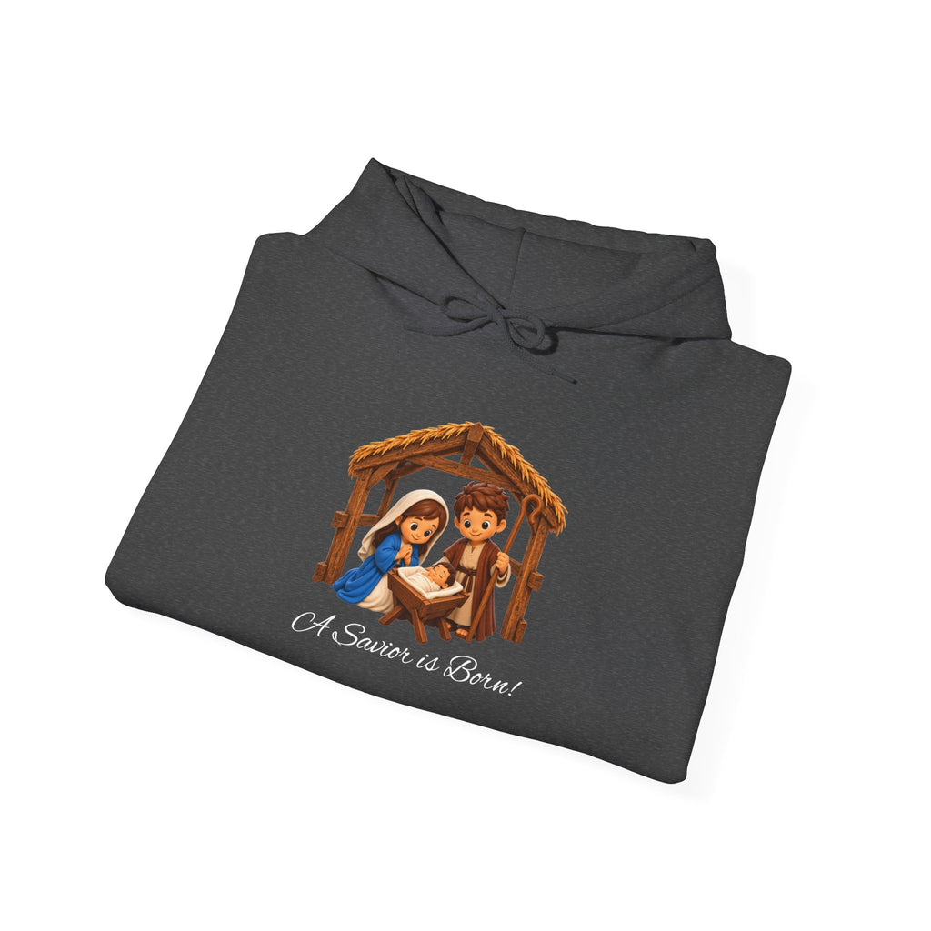 A Savior Is Born Nativity Christmas Heavy Blend™ Hooded Sweatshirt