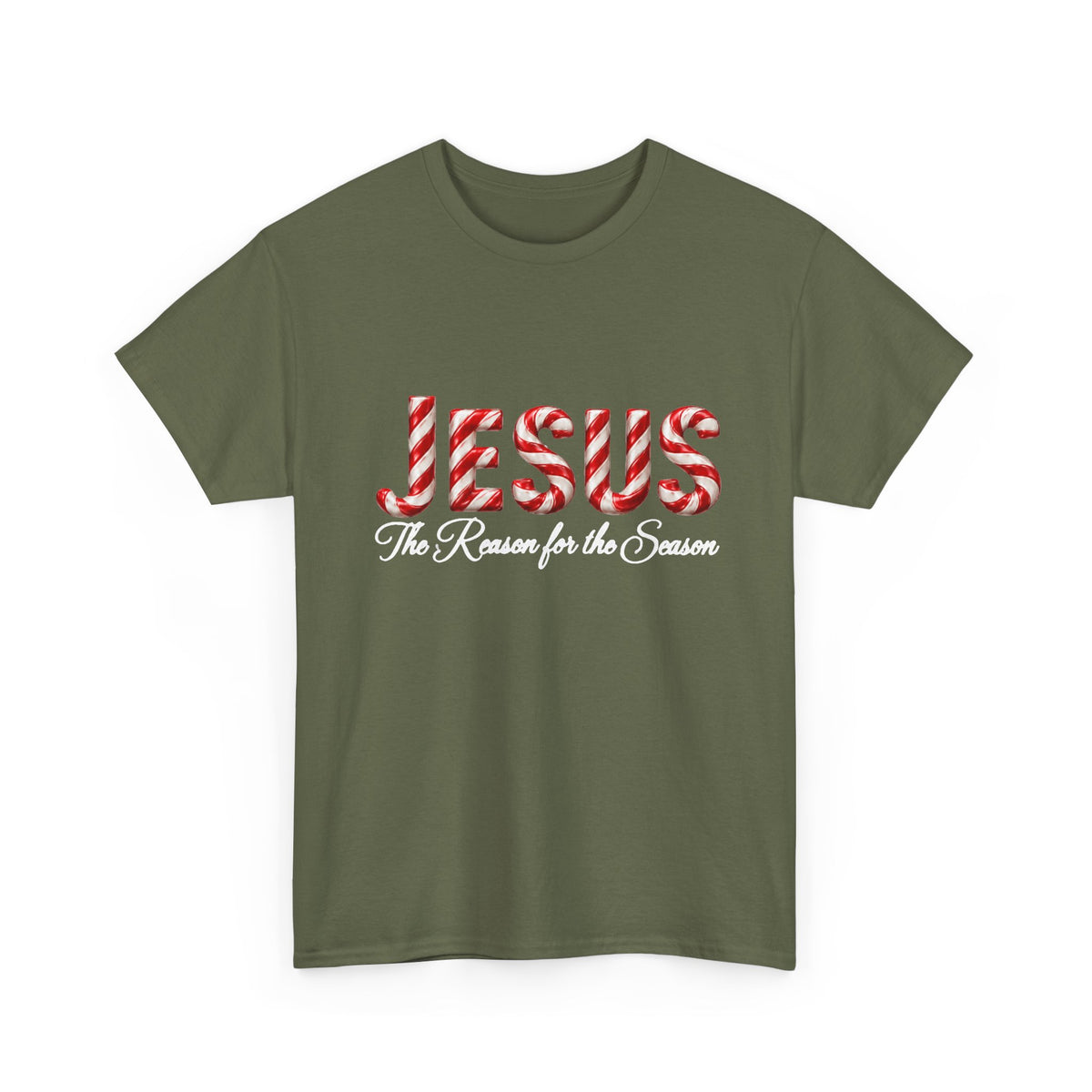 Jesus – The Reason for the Season Christmas T-Shirt | Christian Holiday Shirt Unisex Heavy Cotton Tee