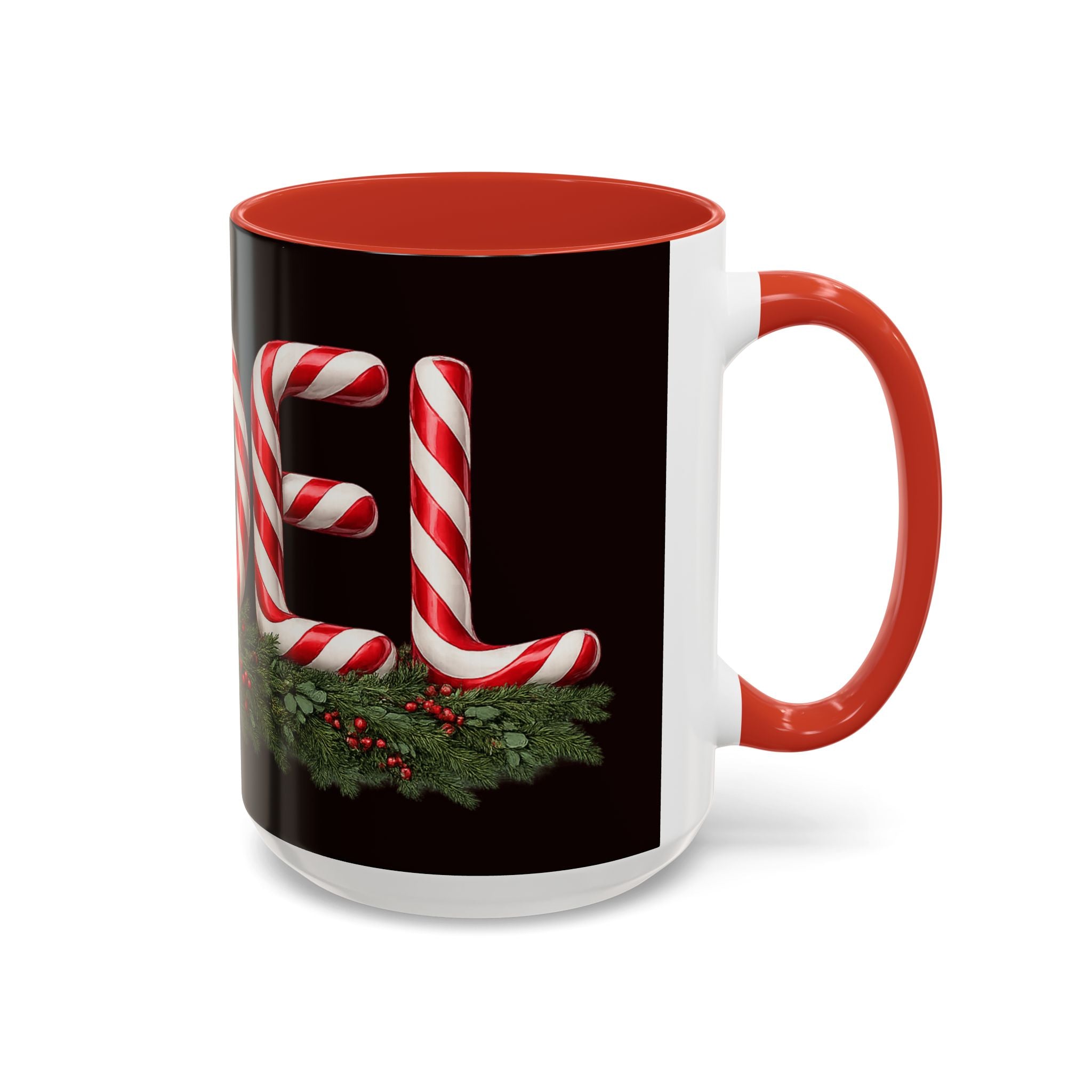 NOEL Candy Cane Christmas Mug – Festive Holiday Coffee Cup  (11, 15oz)