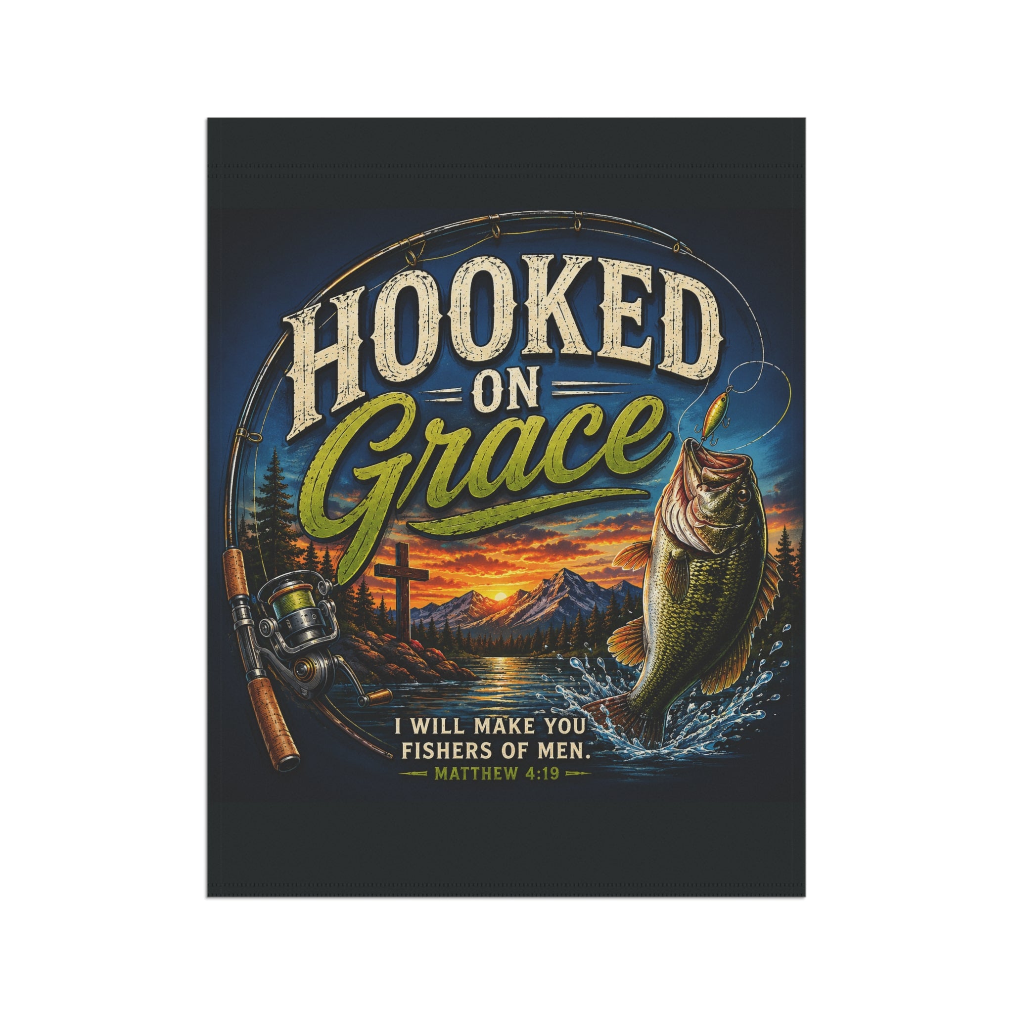 Hooked on Grace Christian Garden Flag