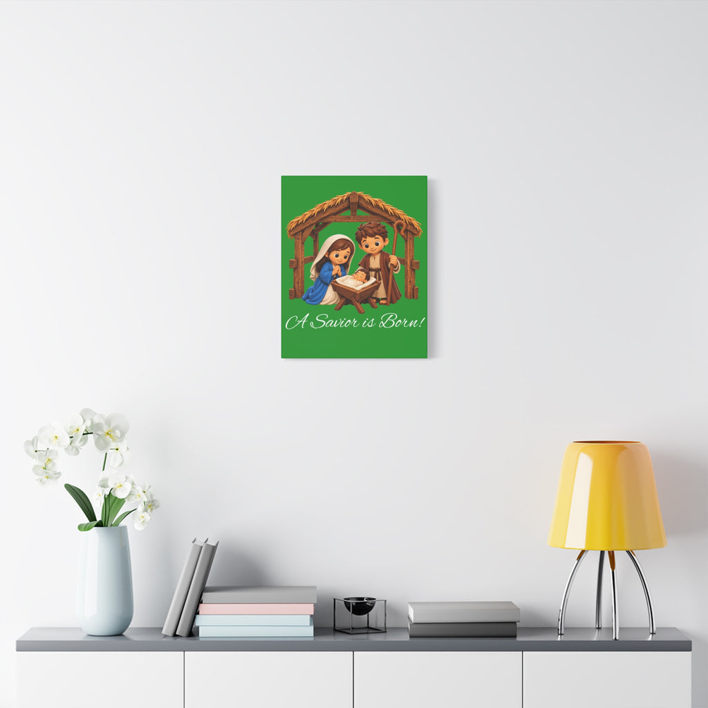 A Savior Is Born Nativity Christmas Canvas Wall Art, Matte Canvas, Stretched, 1.25"