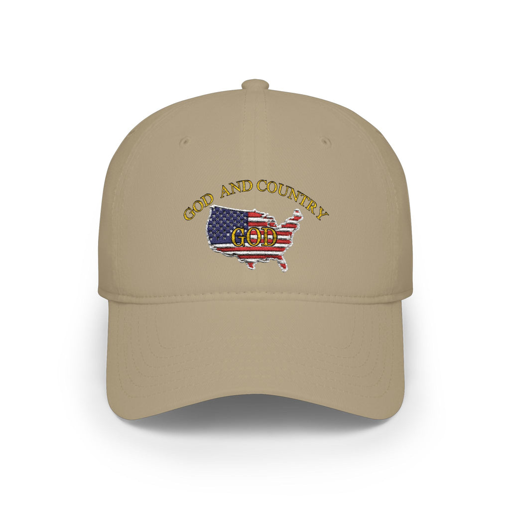 God and Country Embroidered Patriotic Christian Hat – USA Flag Faith Low Profile Baseball Cap