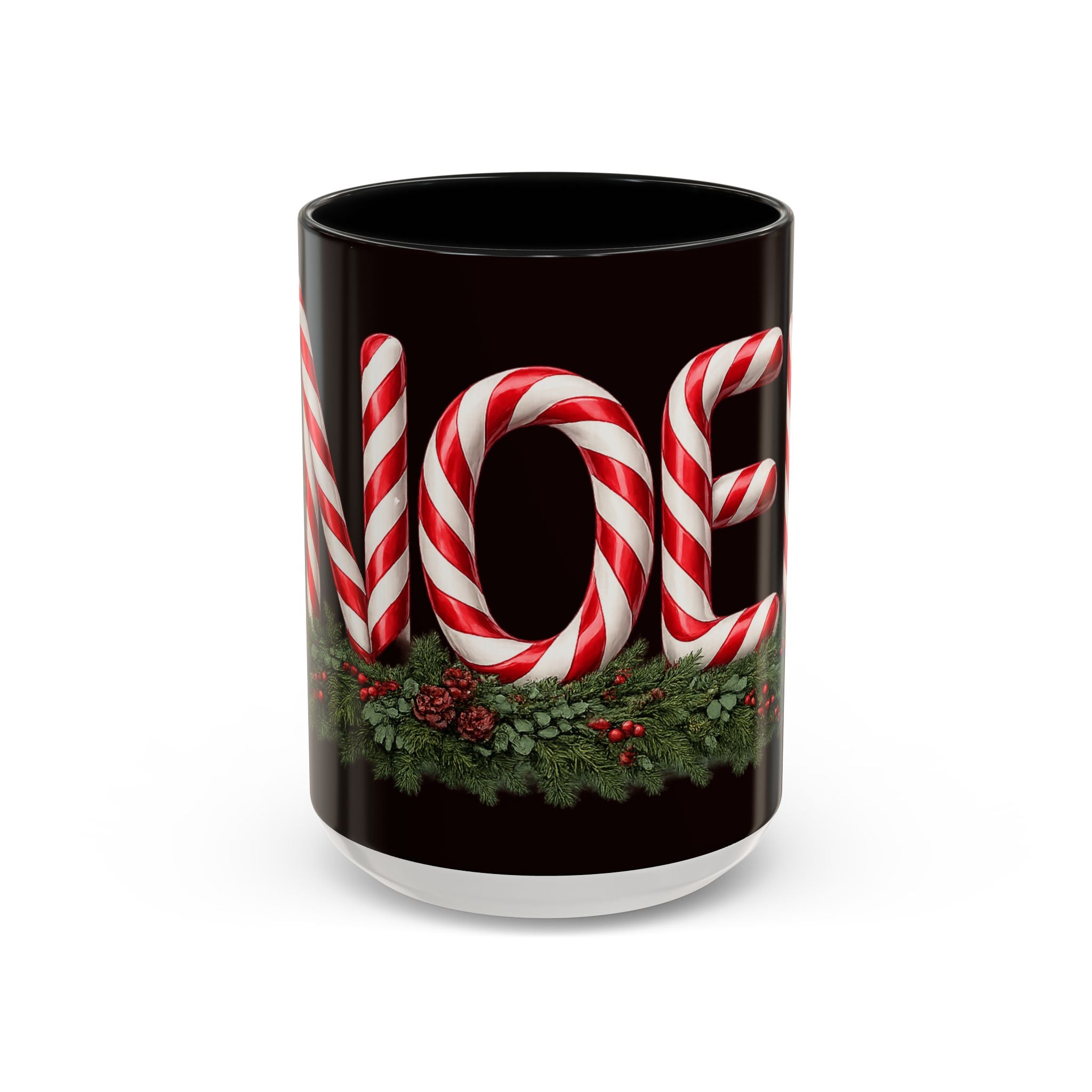 NOEL Candy Cane Christmas Mug – Festive Holiday Coffee Cup  (11, 15oz)