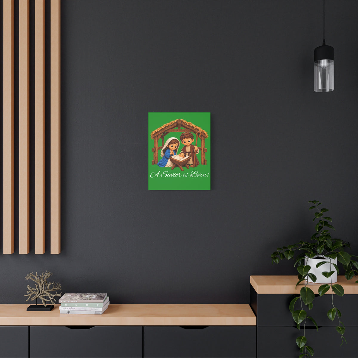 A Savior Is Born Nativity Christmas Canvas Wall Art, Matte Canvas, Stretched, 1.25"