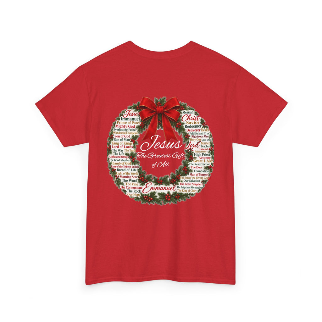 Christmas Wreath Christian Heavy Cotton Tee
