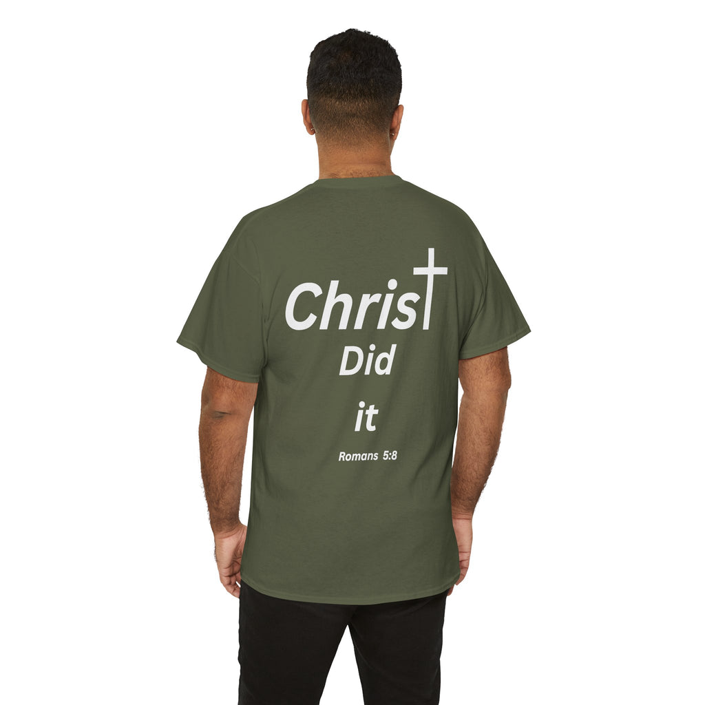 Christ Did It Christian T-Shirt – Cross & Swoosh Faith Tee