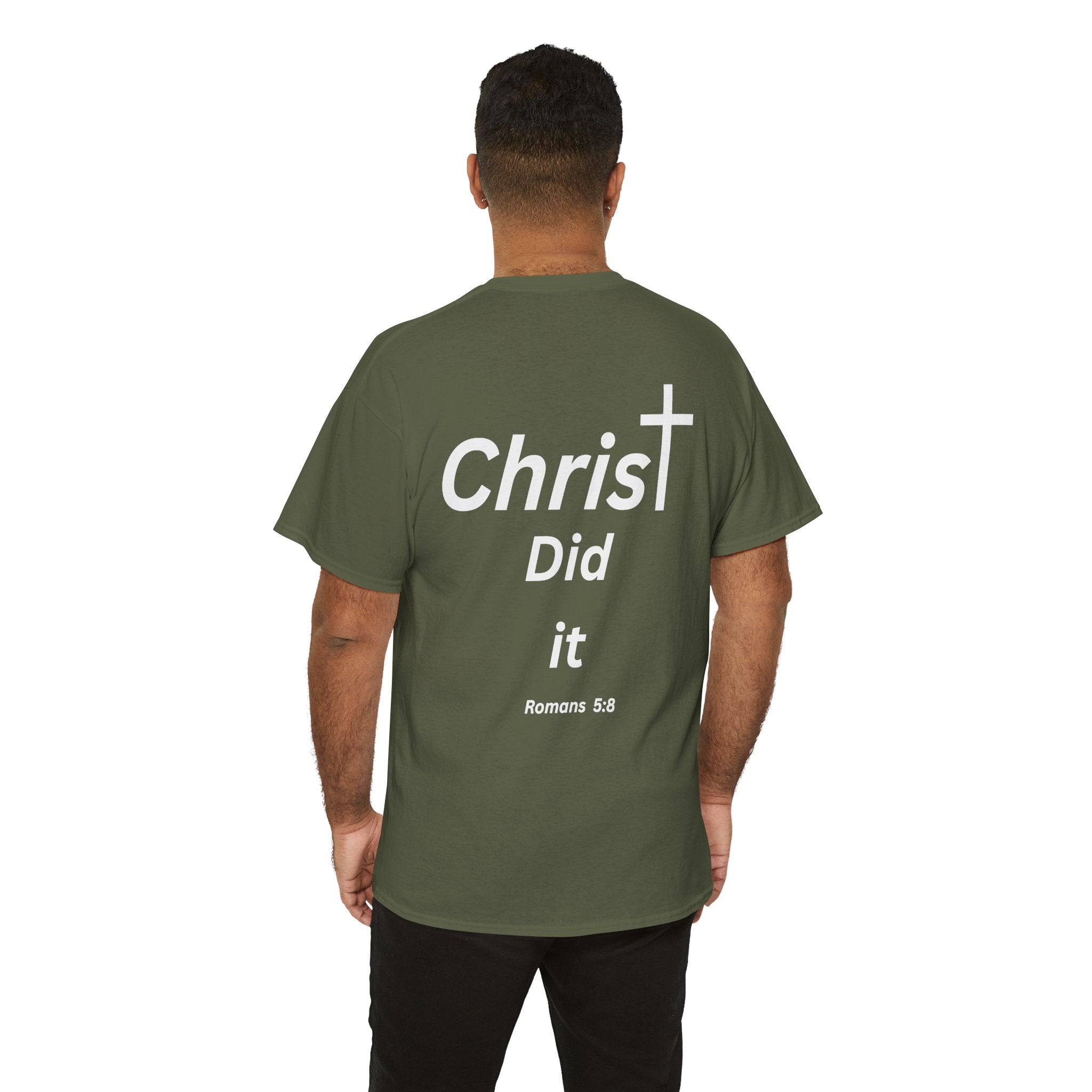 Christ Did It Christian T-Shirt – Cross & Swoosh Faith Tee