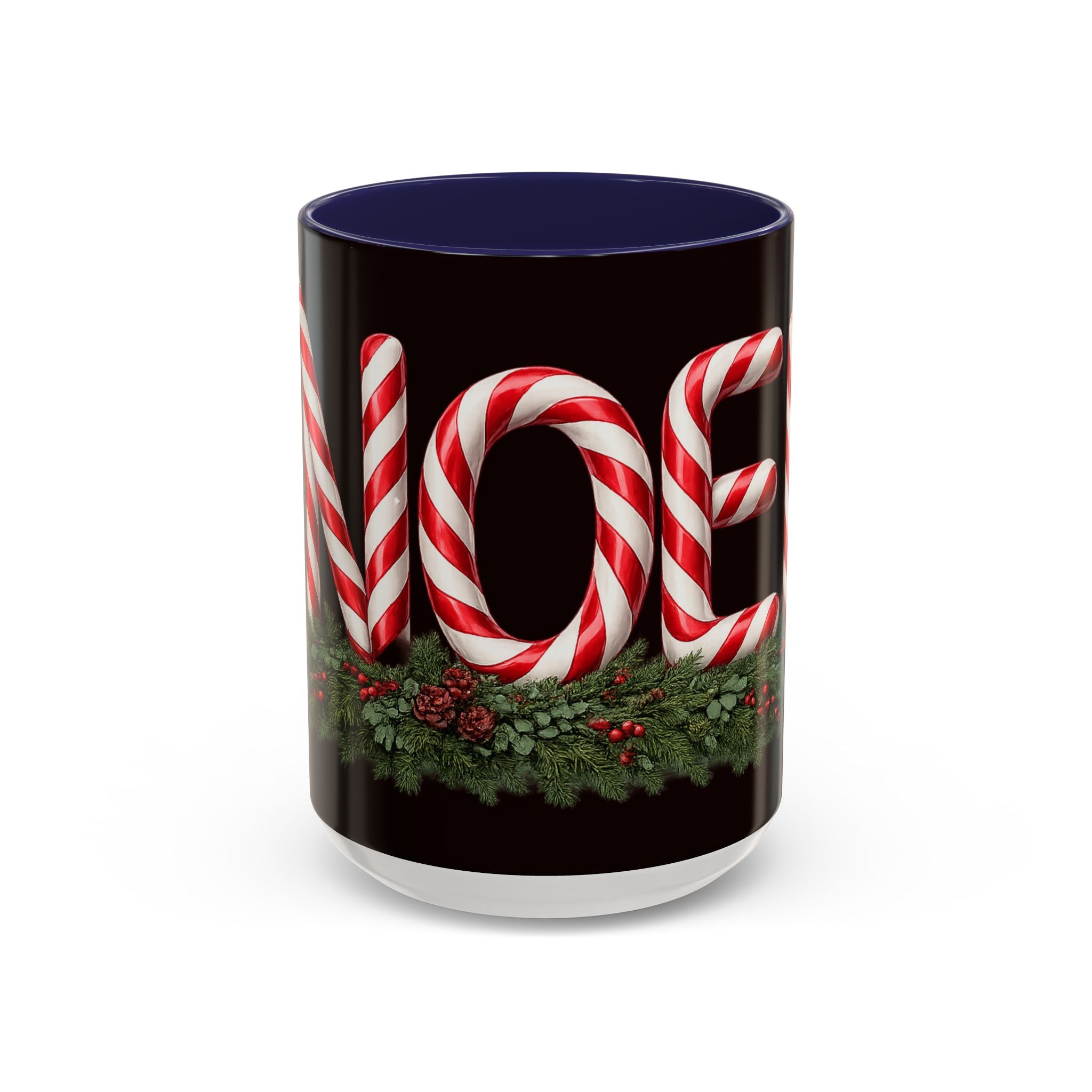 NOEL Candy Cane Christmas Mug – Festive Holiday Coffee Cup  (11, 15oz)
