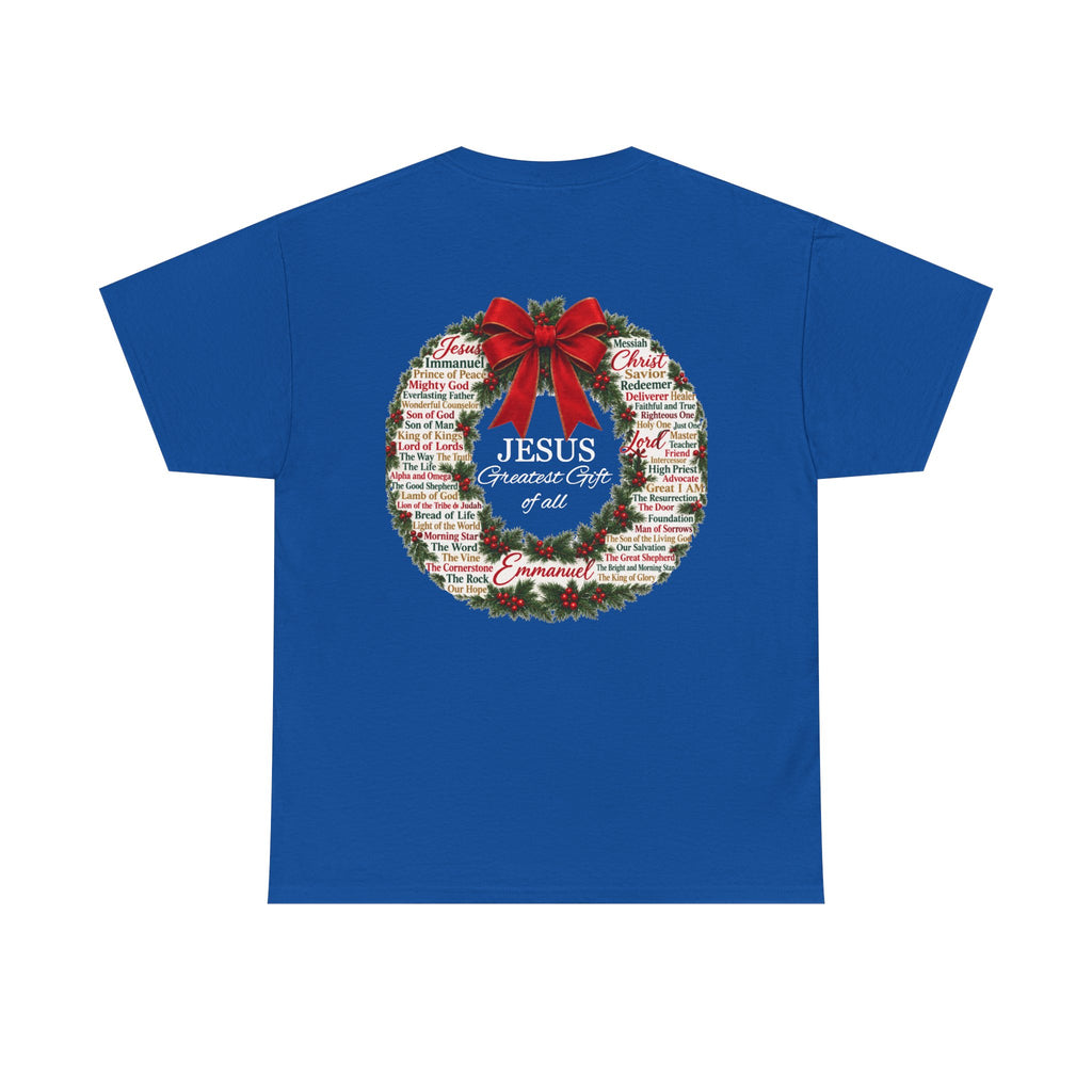 Jesus - Greatest Gift of All Christmas Wreath T-Shirt