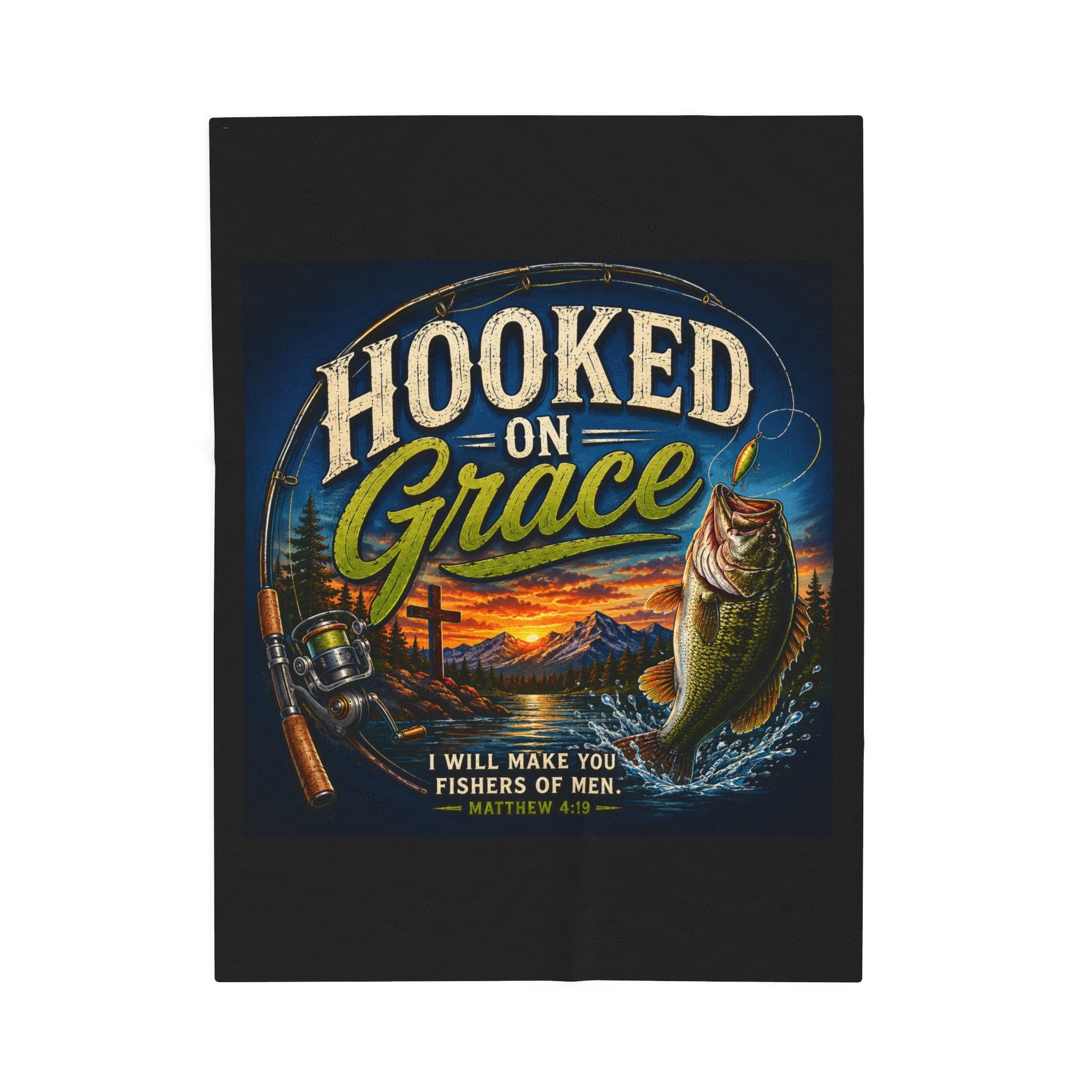 Hooked on Grace Christian Sherpa Fleece Blanket