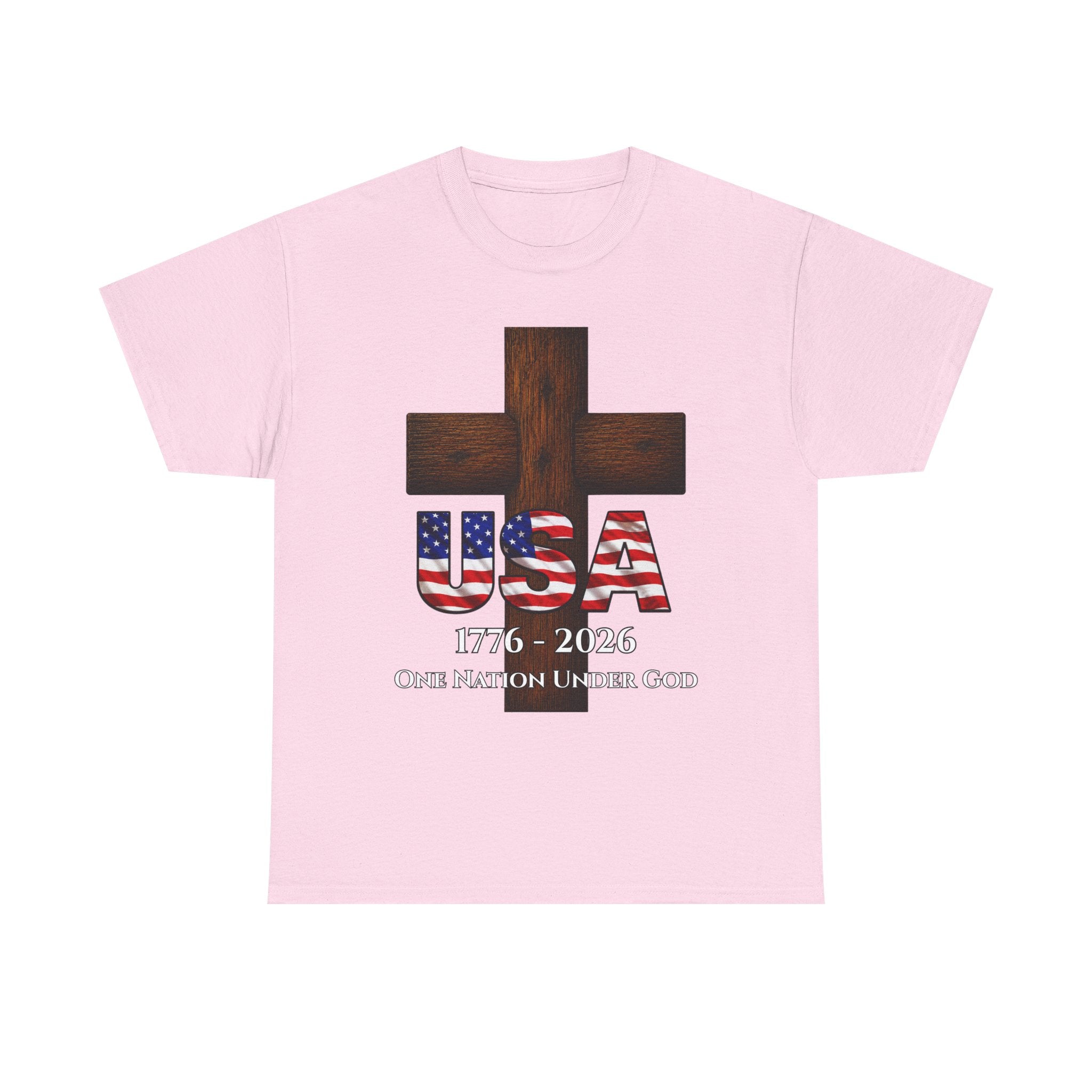 USA Cross 1776-2026 One Nation Under God Patriotic Christian T-Shirt