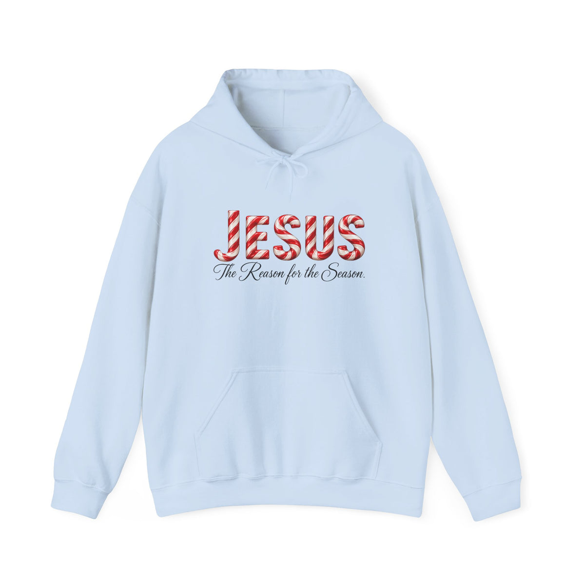 Jesus Is the Reason for the Season – Candy Cane Christmas Christian Hoodie-Unisex Heavy Blend™ Hooded Sweatshirt