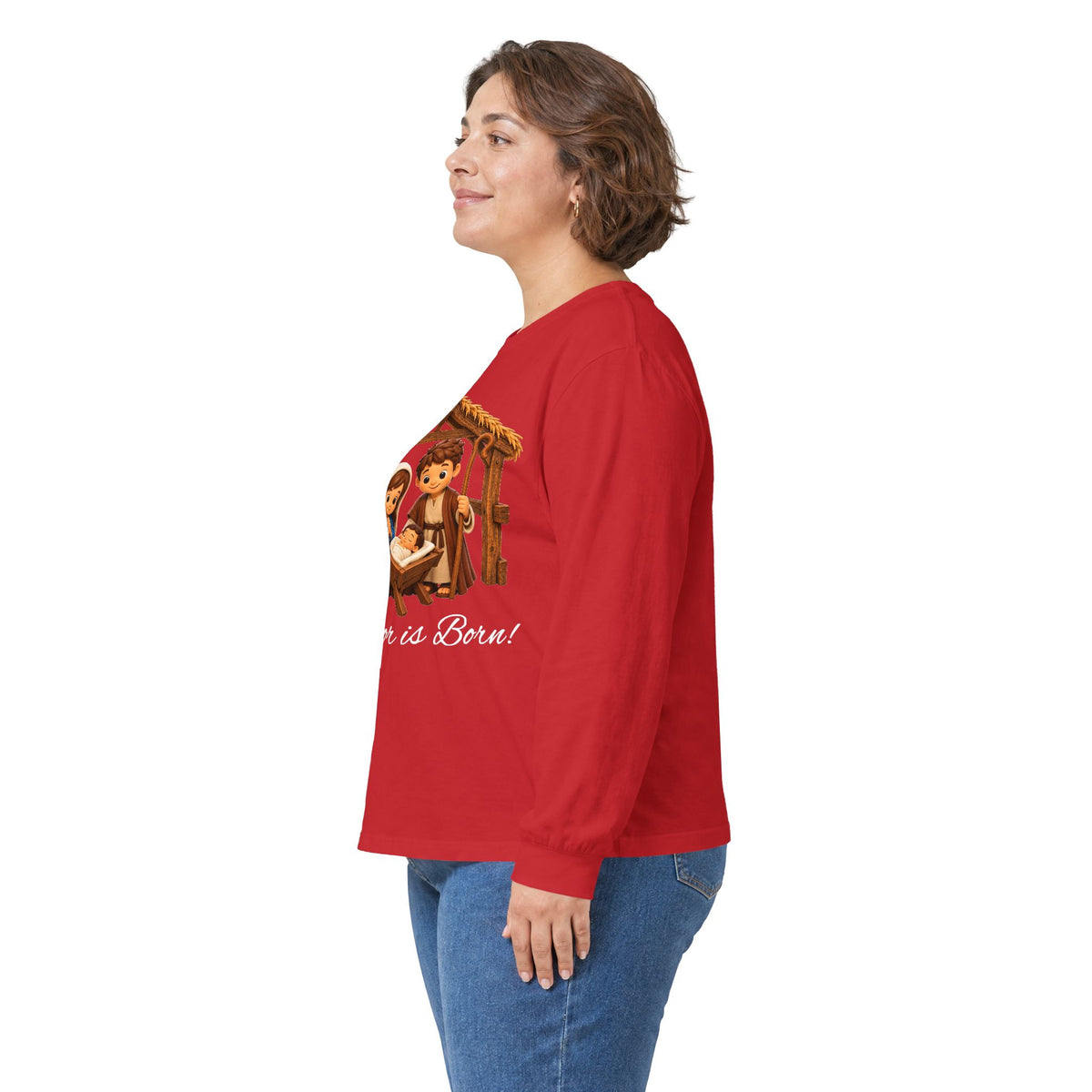 A Savior Is Born Nativity Christian Christmas Ultra Cotton Long Sleeve Tee