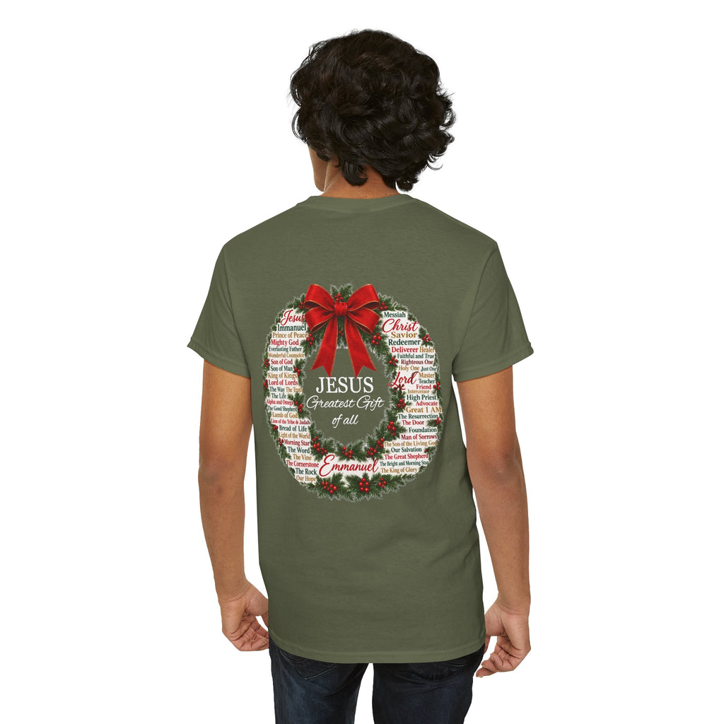 Jesus - Greatest Gift of All Christmas Wreath T-Shirt