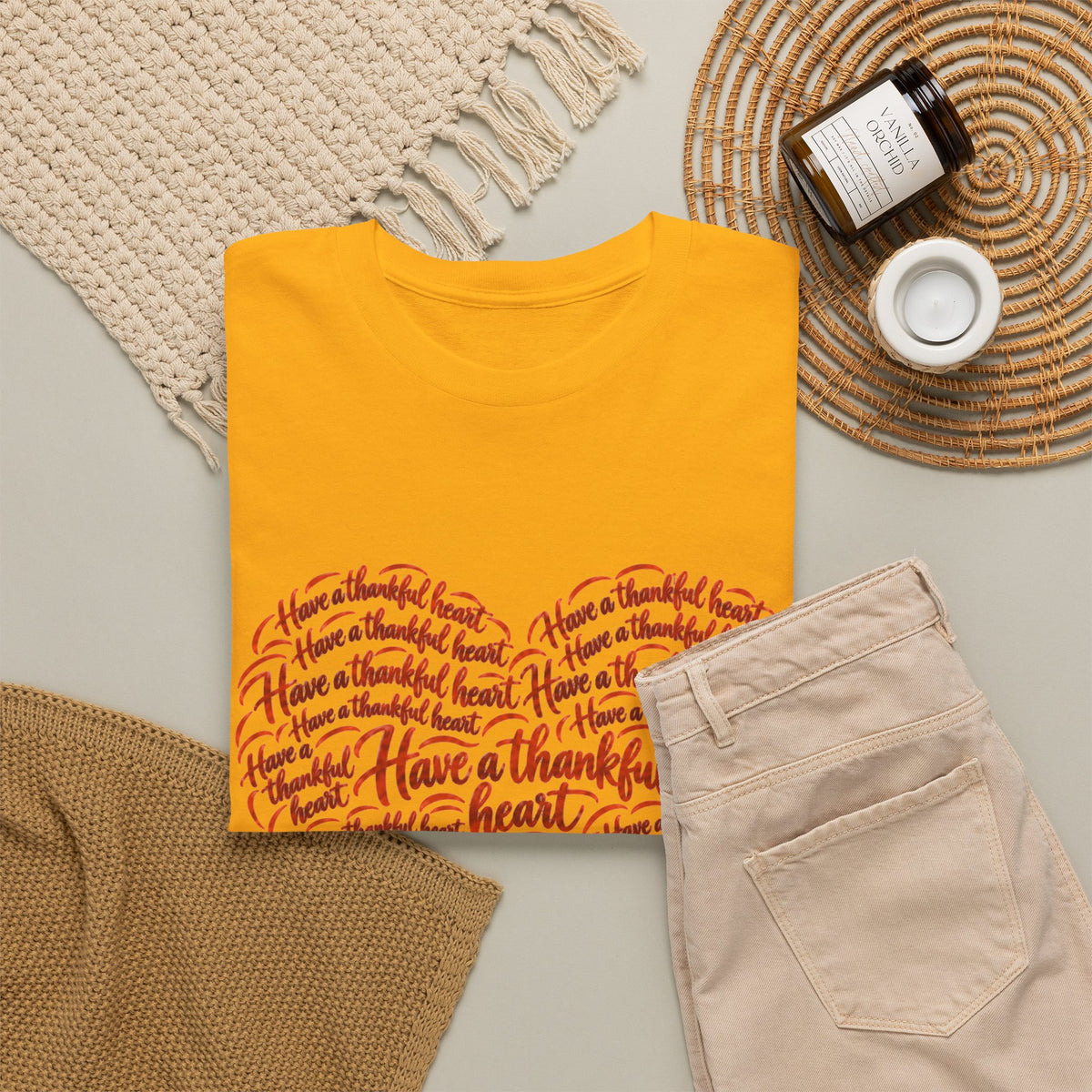 Have a Thankful Heart Christian Short Sleeve T-Shirt – 1 Thessalonians 5:18-Unisex Heavy Cotton Tee