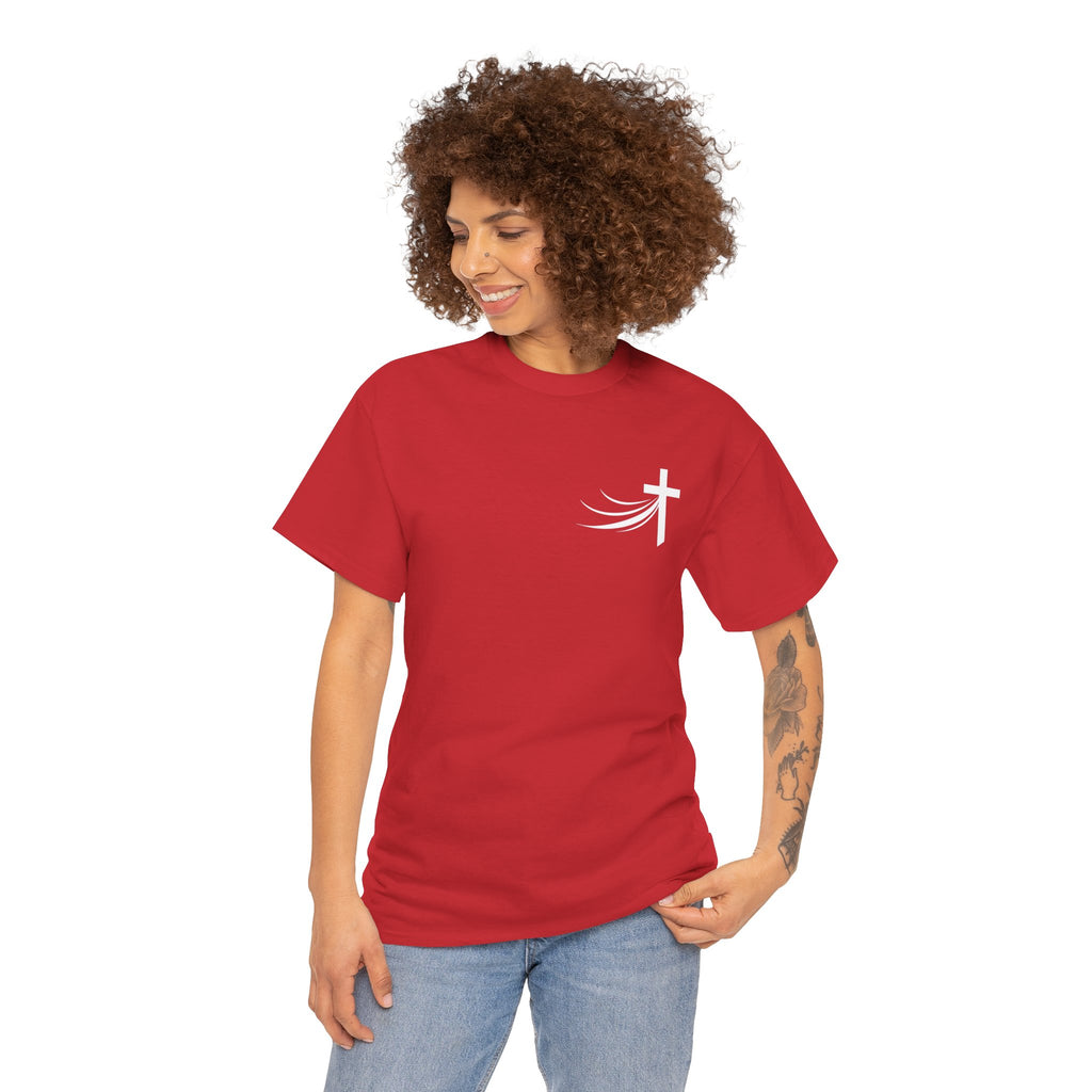 Christ Did It Christian T-Shirt – Cross & Swoosh Faith Tee