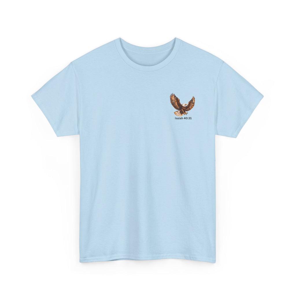Rise Up on Wings Like Eagles – Isaiah 40:31 Christian Faith T-Shirt-Unisex Heavy Cotton Tee