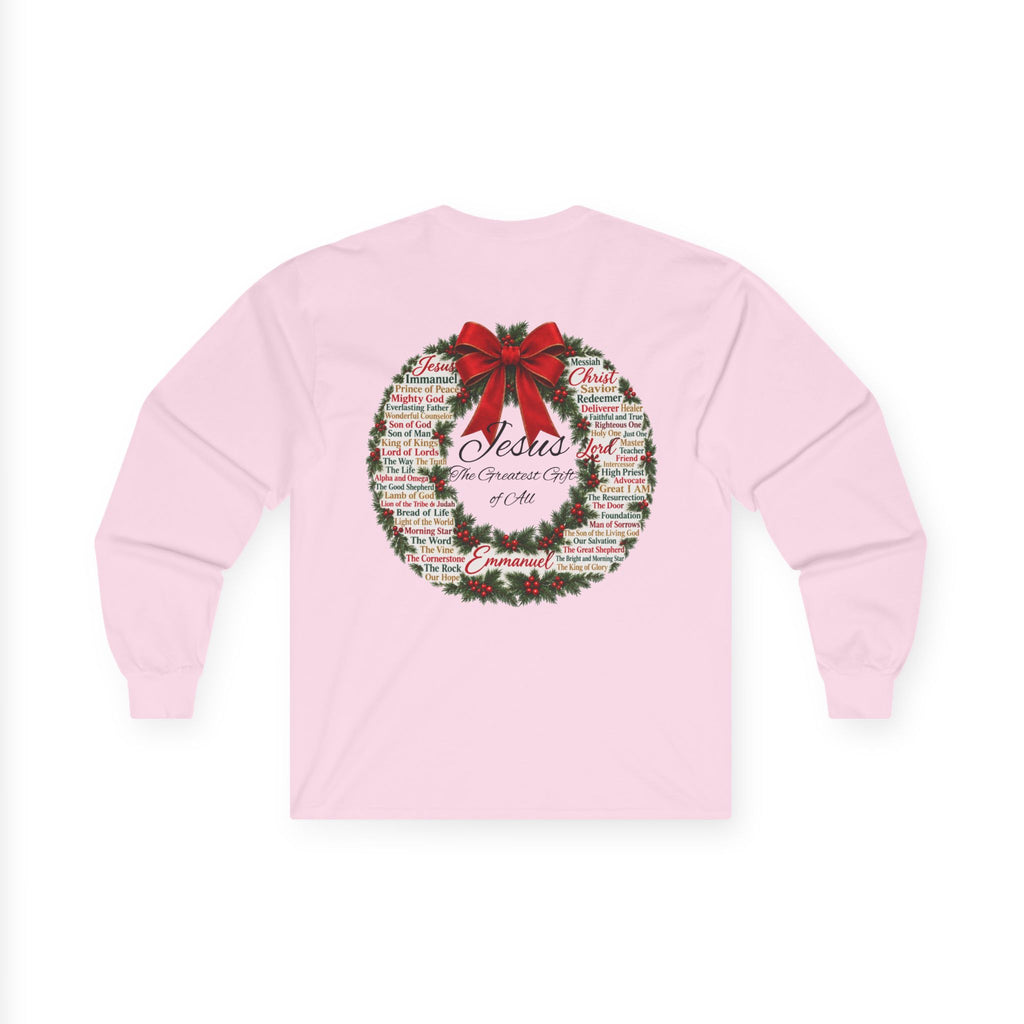 Christmas Wreath Christian Ultra Cotton Long Sleeve Tee