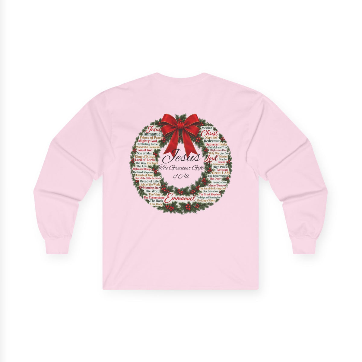 Christmas Wreath Christian Ultra Cotton Long Sleeve Tee