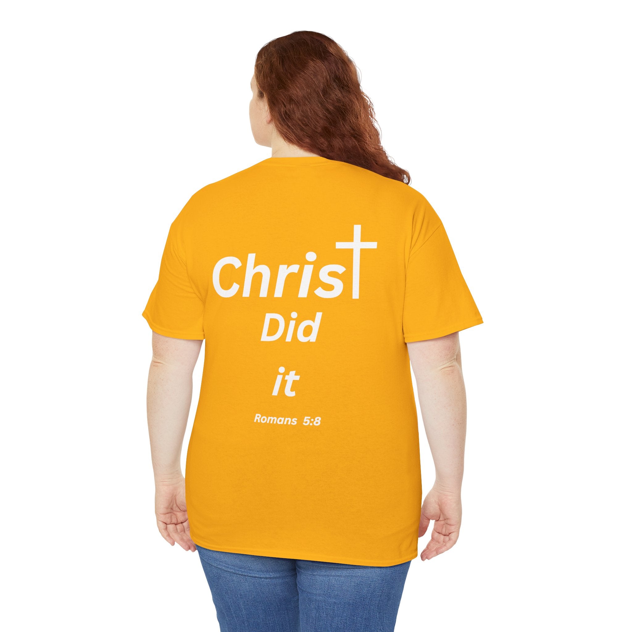 Christ Did It Christian T-Shirt – Cross & Swoosh Faith Tee