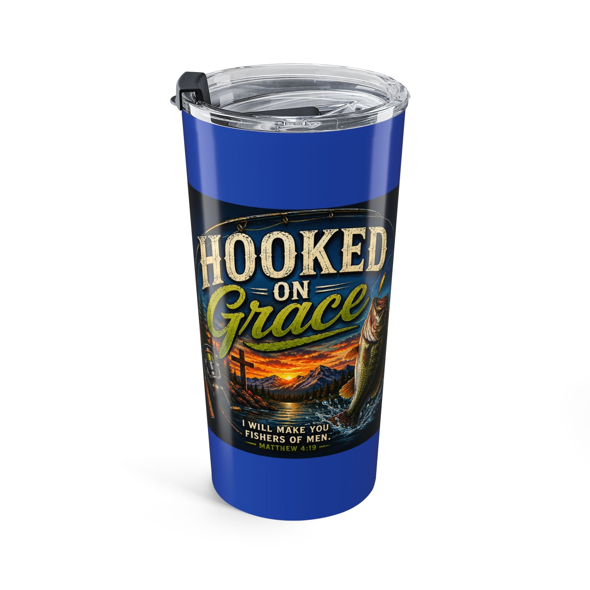 Hooked on Grace Fishing Tumbler – Christian Outdoors Travel Tumbler 20oz