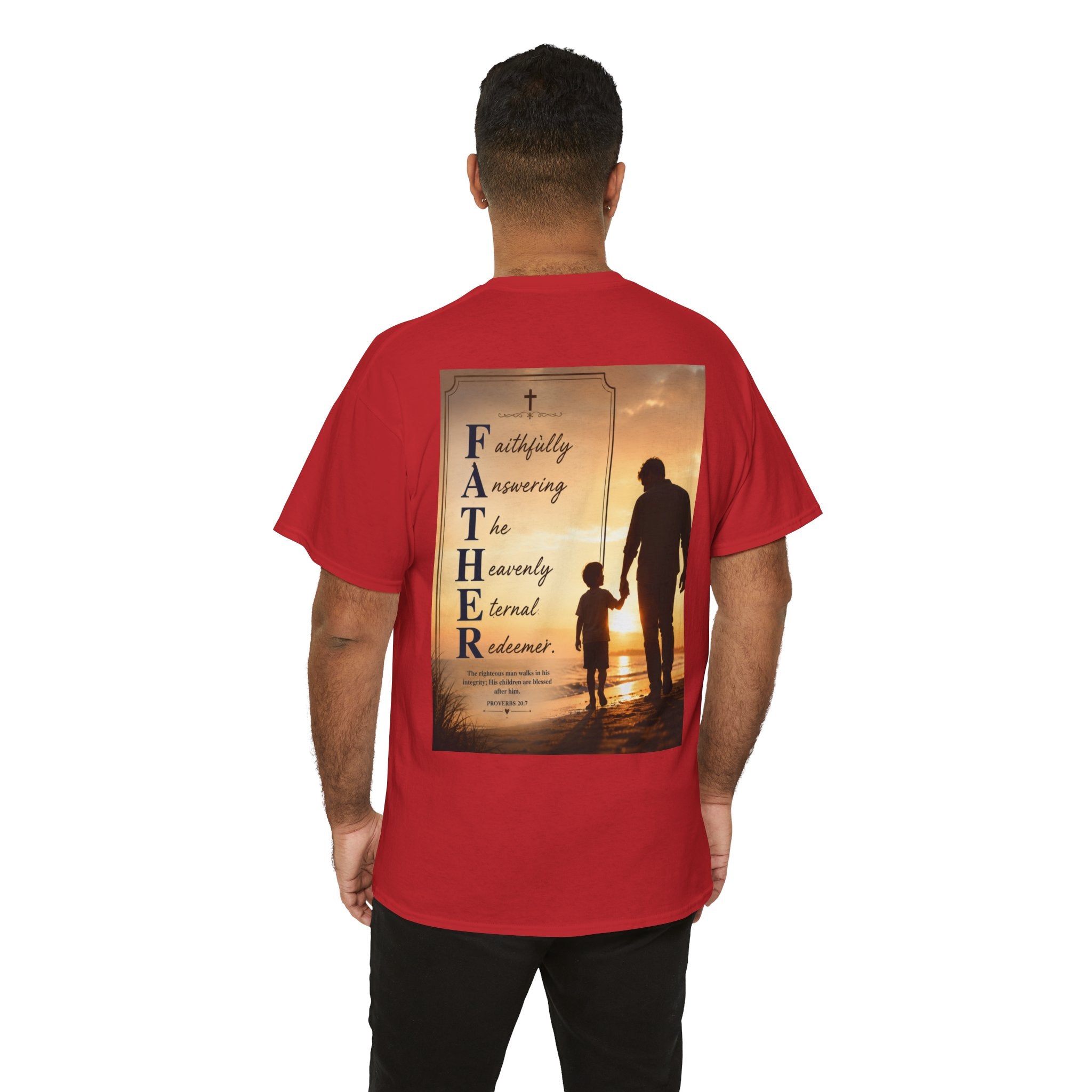 Faithfully Answering The Heavenly Eternal Reward Christian Father T-Shirt Unisex Heavy Cotton Tee