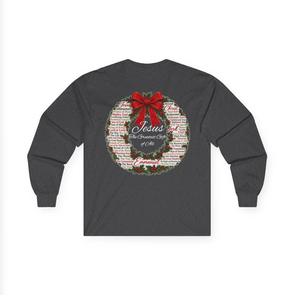 Christmas Wreath Christian Ultra Cotton Long Sleeve Tee